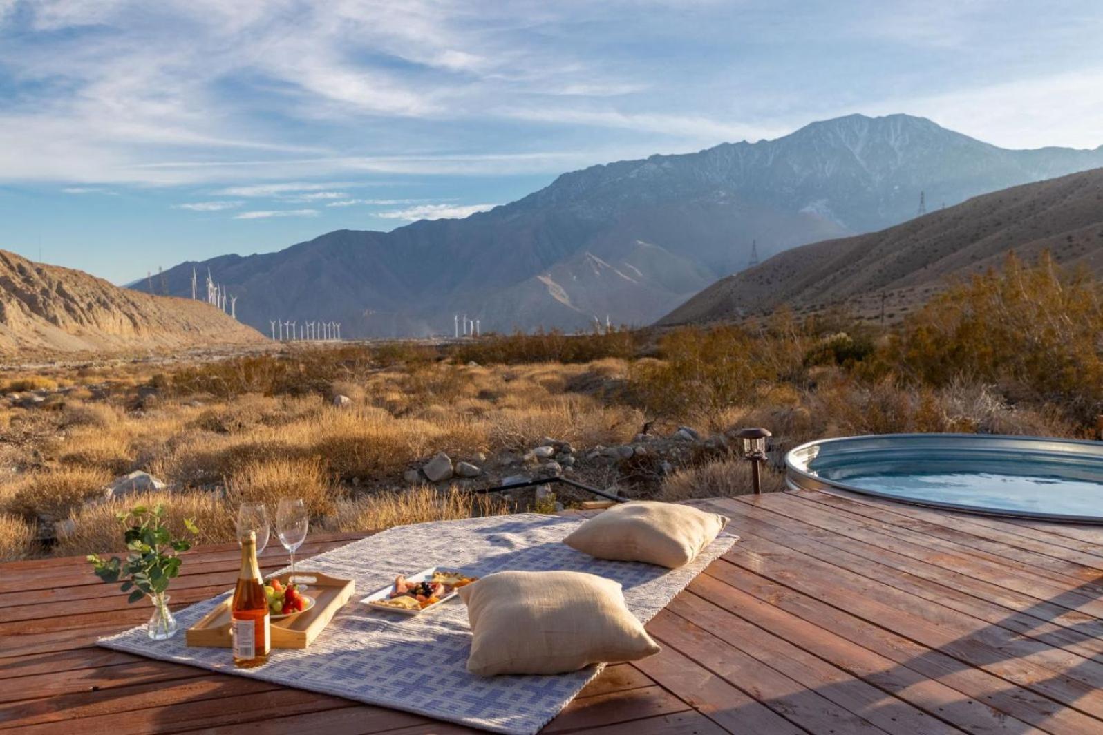Whitewater Cabin - historic A Frame desert retreat view 2