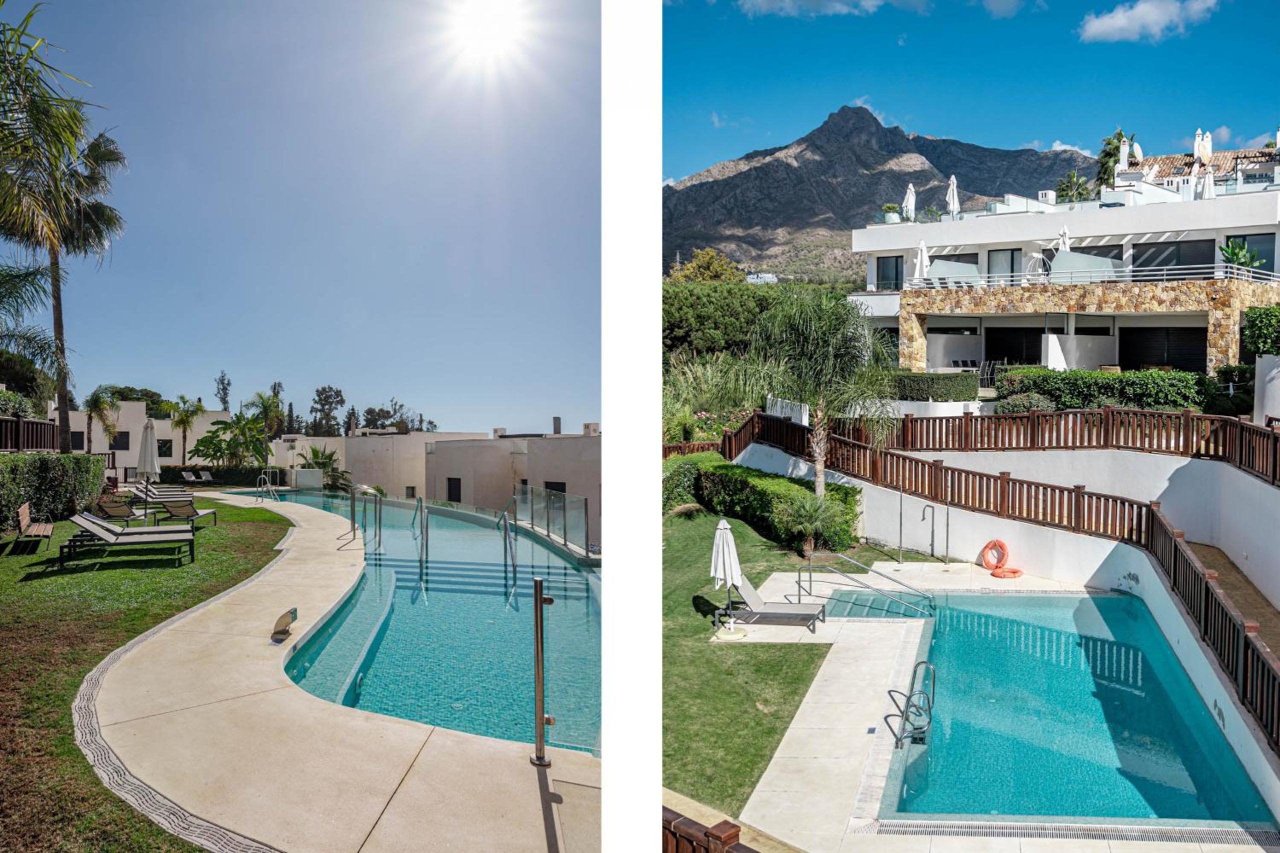 Luxury 3 bedroom townhouse on Marbellas Golden Mile with walking distance Puerto Banus
