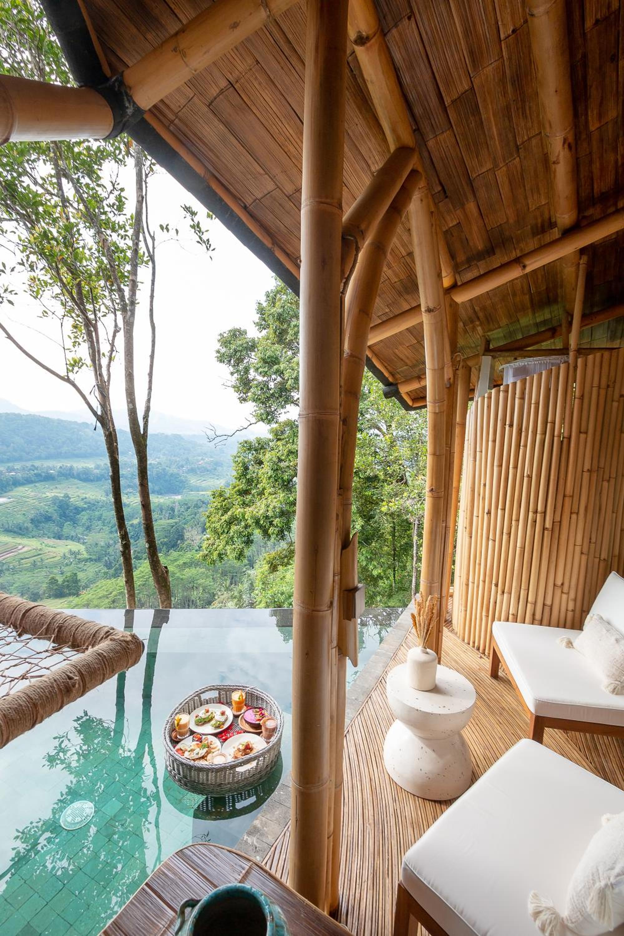 Cliffside Bamboo Treehouse with Heated Pool and View view 2
