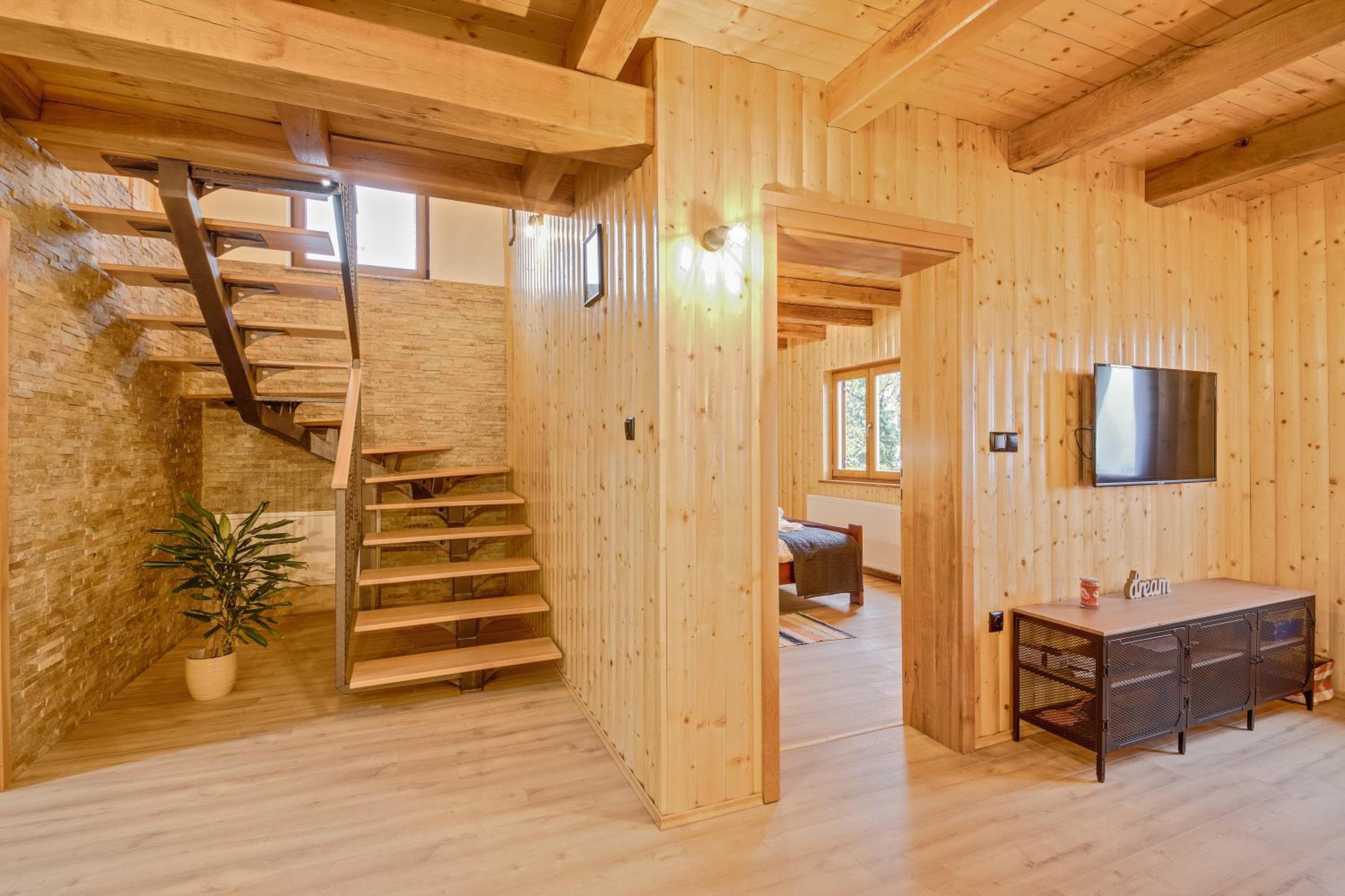 Apartment Stone and Wood