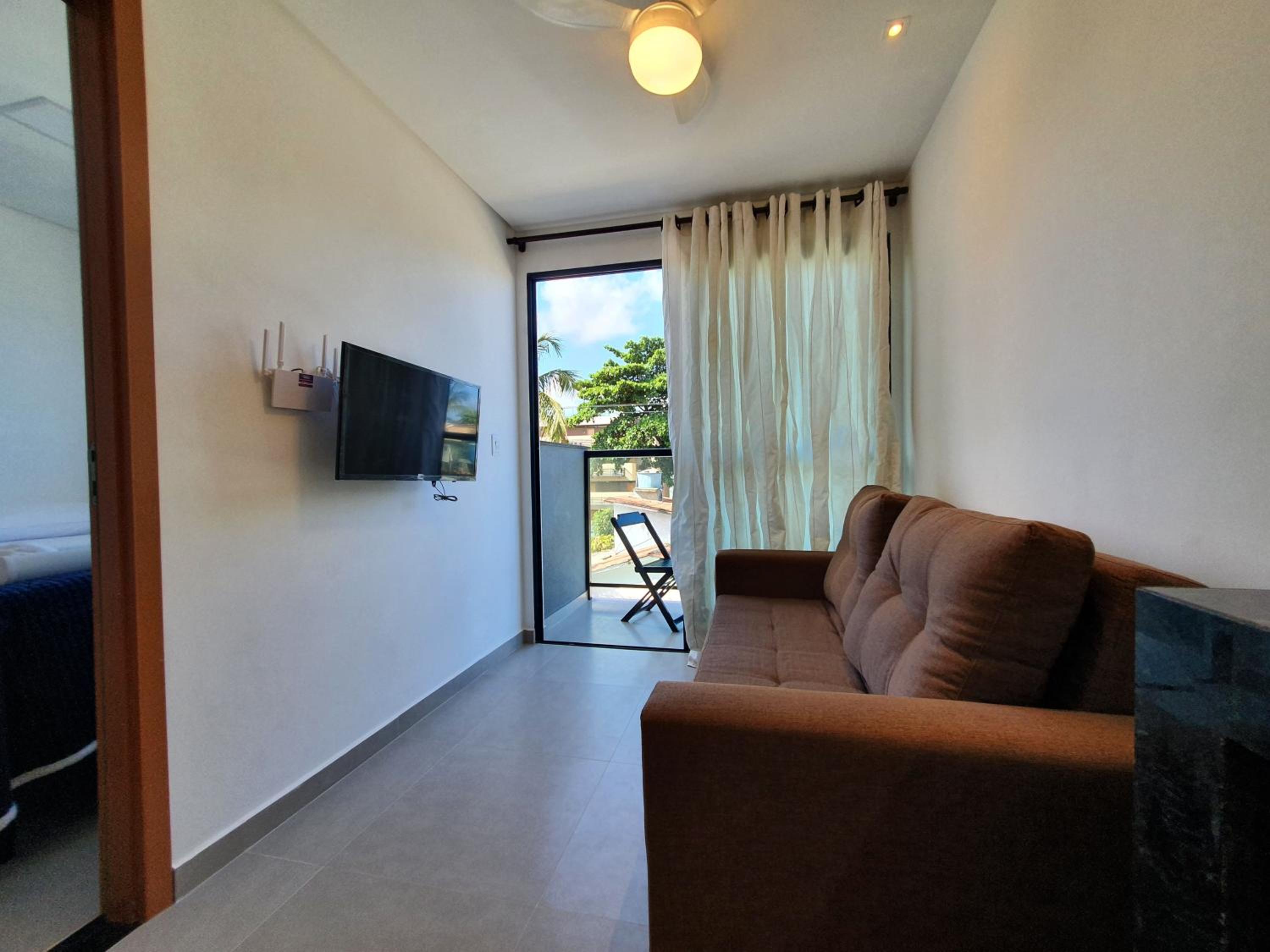 Flat mobiliado à 15 m da praia