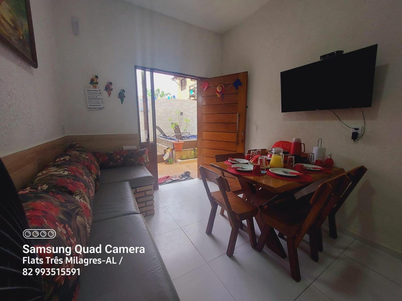 Flats-Pousada Três Milagres-Apartamentos completos em São Miguel dos Milagres-Centro-Primeiro conjunto antes da praia, 200m somente- com café opcional, bic