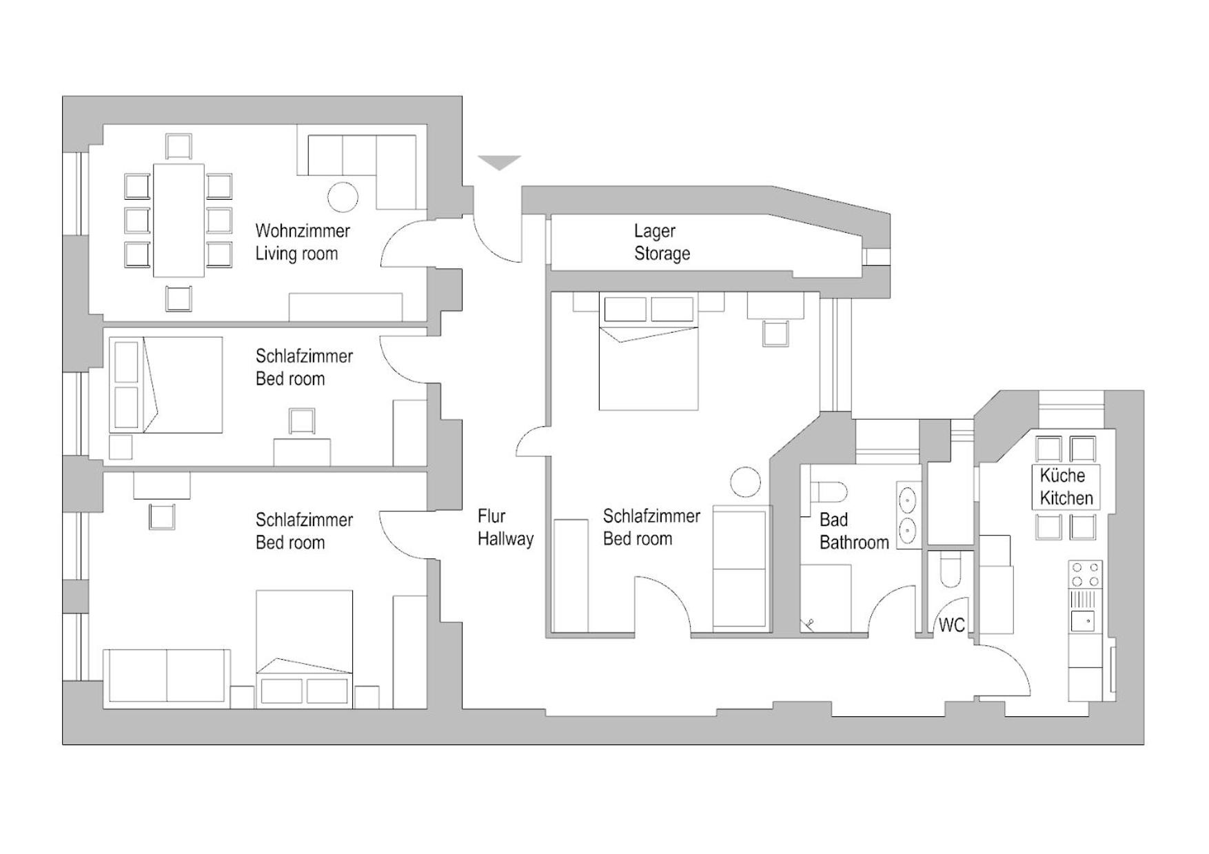 Holiday 33 Apartment K next to Alexanderplatz, 4 rooms with bathroom & guest toilet
