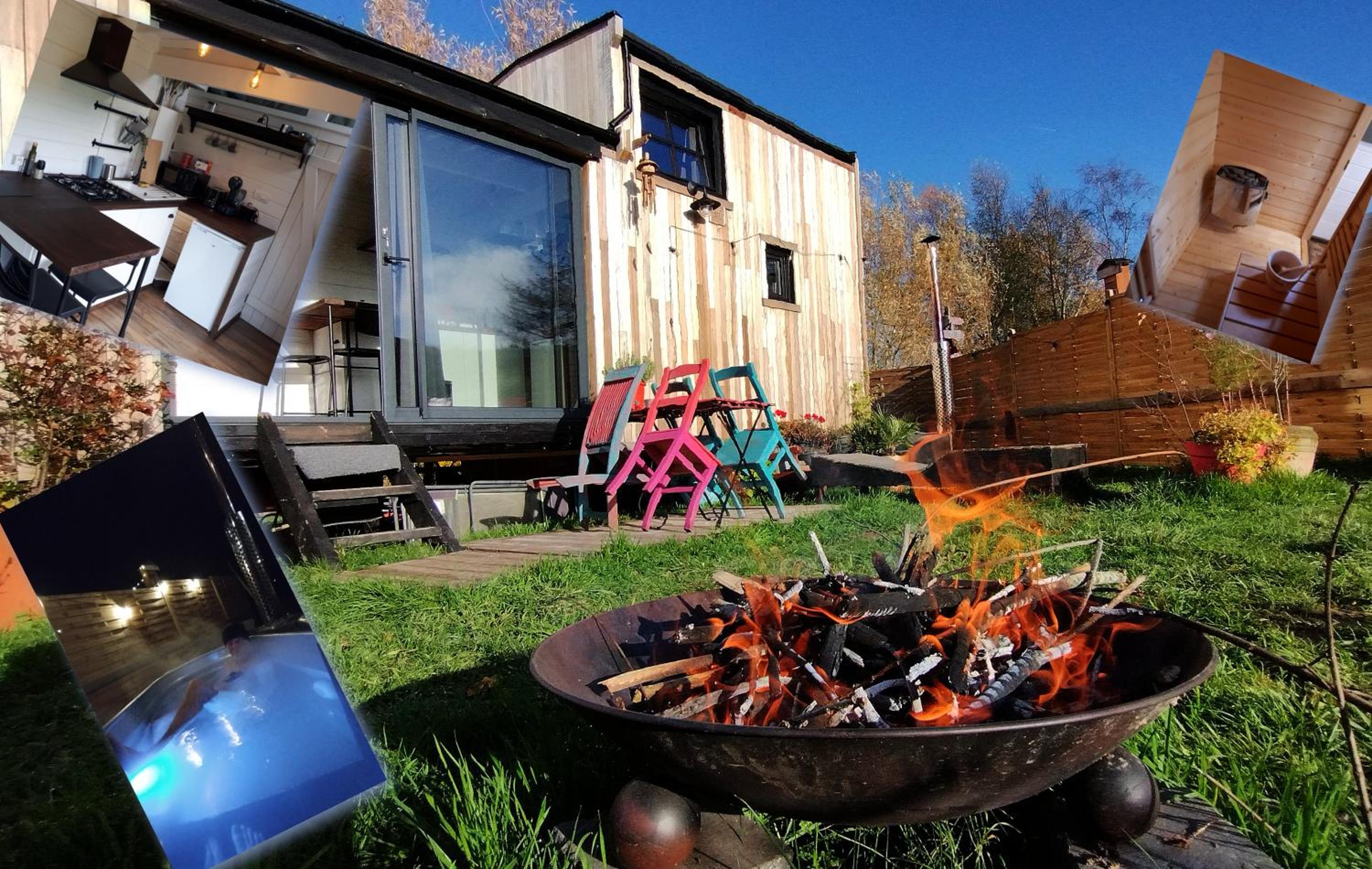 Tiny house, sauna hot tub Gesves Namur Ardennes
