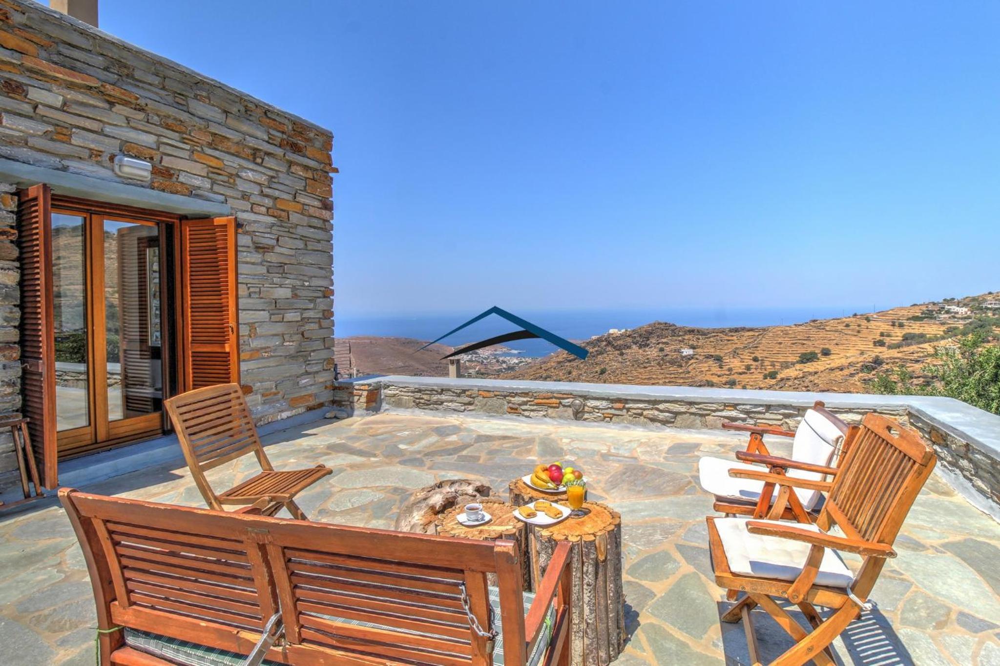 Villa Ailiea with a swimming pool and fantastic sea view near Ioulis view 3