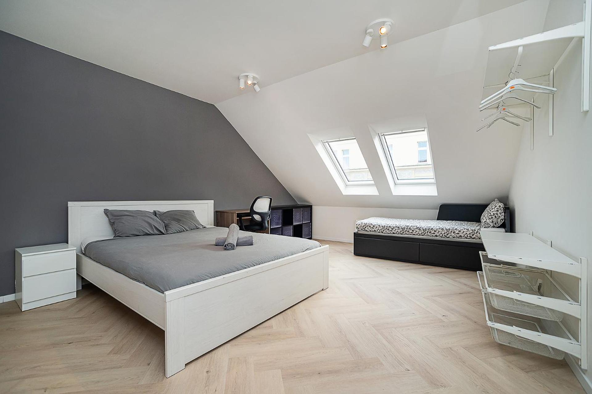 Big 4-bedroom flat, terrace with great Vítkov view