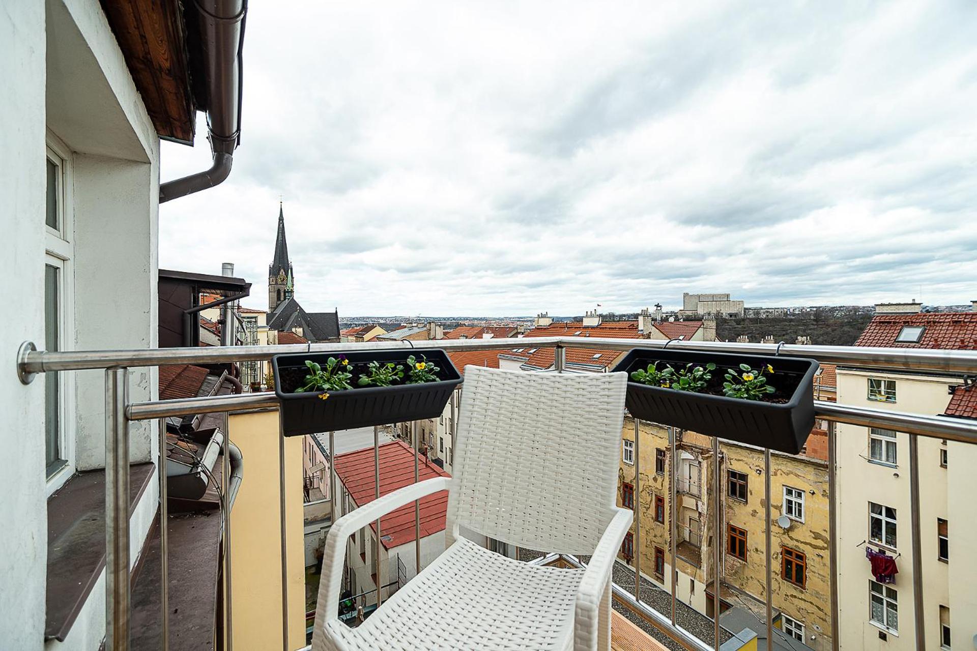 Big 4-bedroom flat, terrace with great Vítkov view