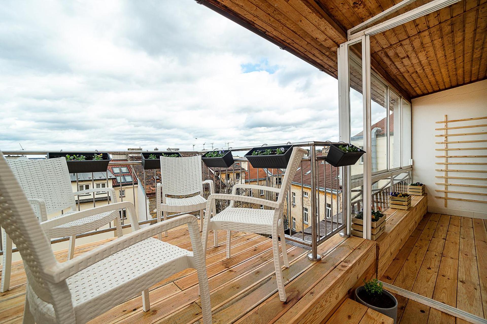 Big 4-bedroom flat, terrace with great Vítkov view