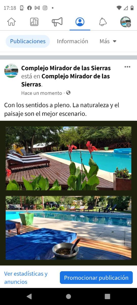 Complejo Mirador de las Sierras pileta climatizada al aire libre