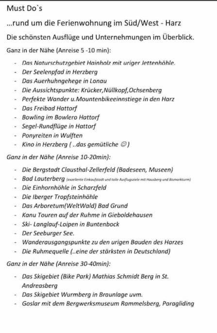 Ferienwohnung Süd - West Harz mit Sauna E-Bikes vorhanden!