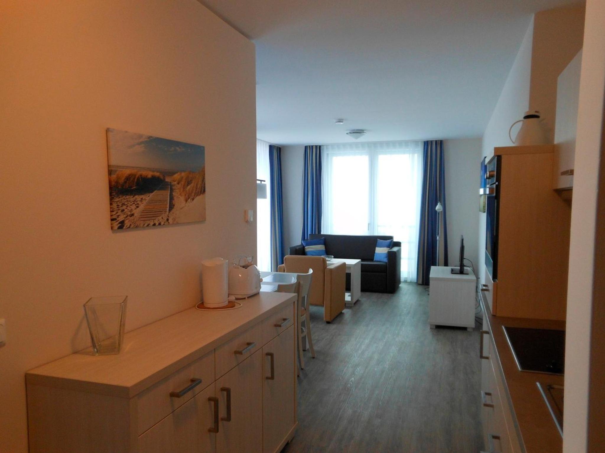 Apartment 32, Apartmenthaus Hafenspitze, Blickrichtung Binnenhafen Nordoffenes Meer