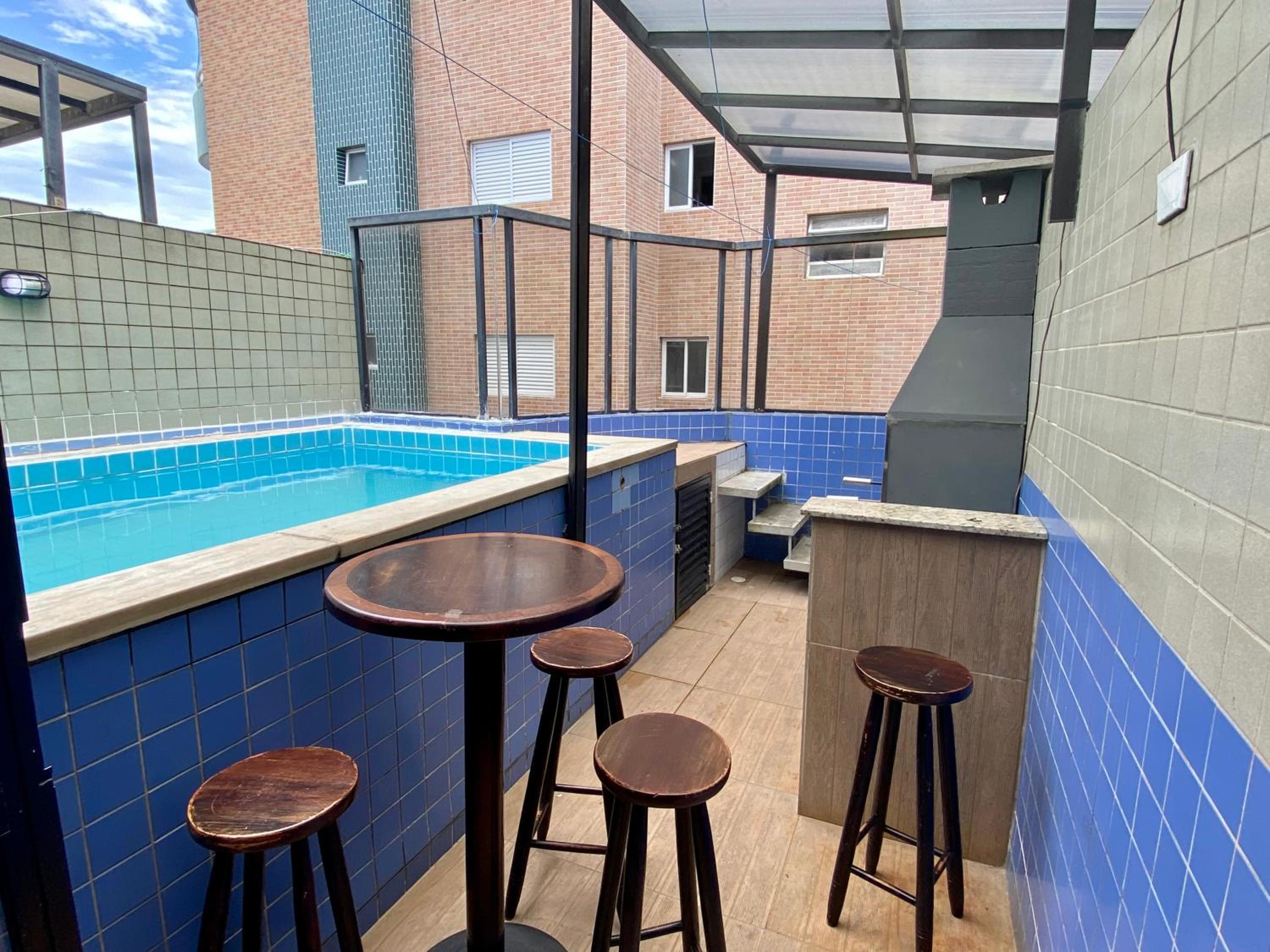 Cobertura Piscina Privativa frente e Vista Mar Centro Mongaguá