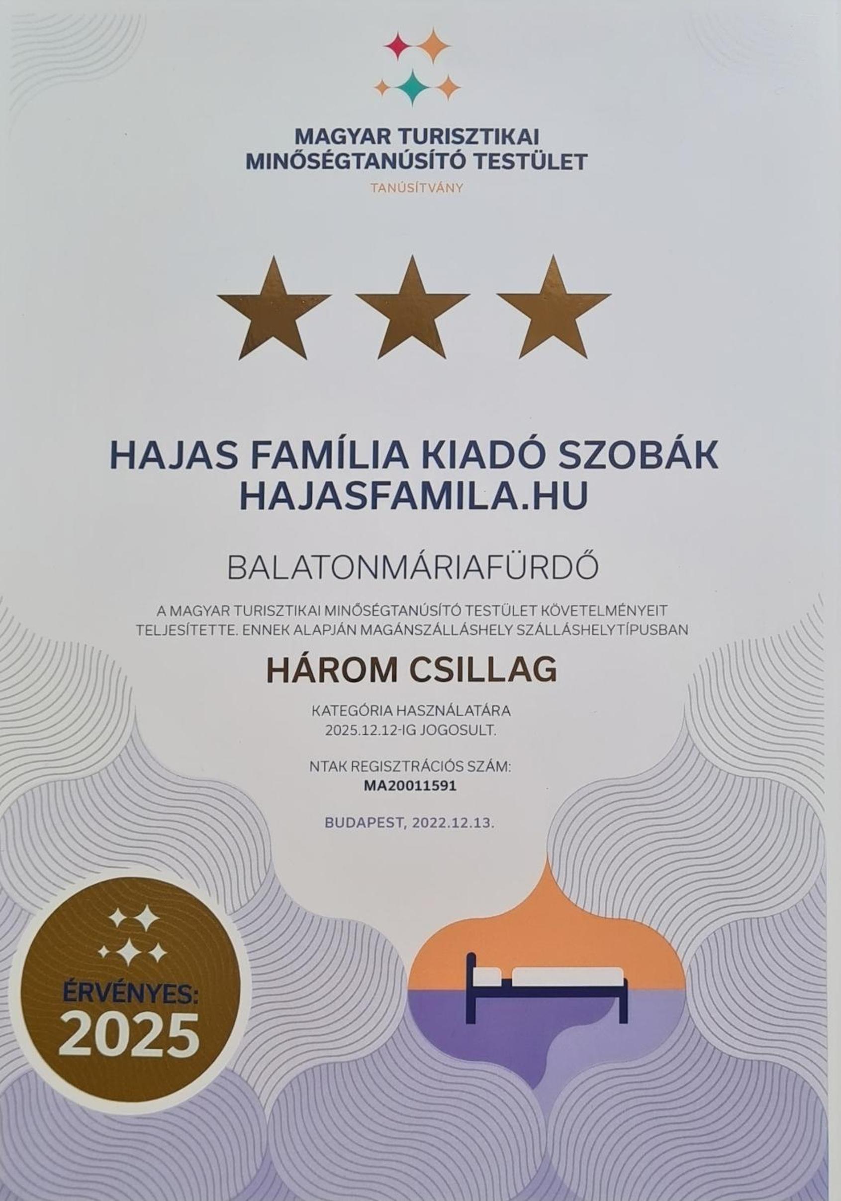 Hajas Família Kiadó Szobák