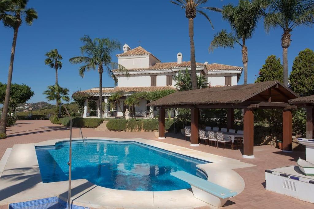 Andalusian villa on the sea and the bay of Malaga
