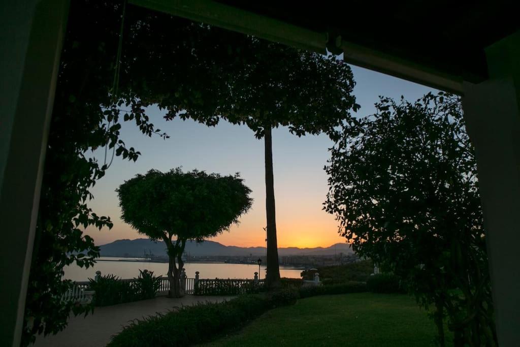 Andalusian villa on the sea and the bay of Malaga