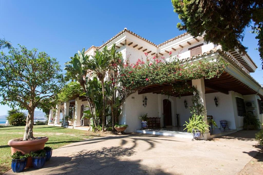Andalusian villa on the sea and the bay of Malaga