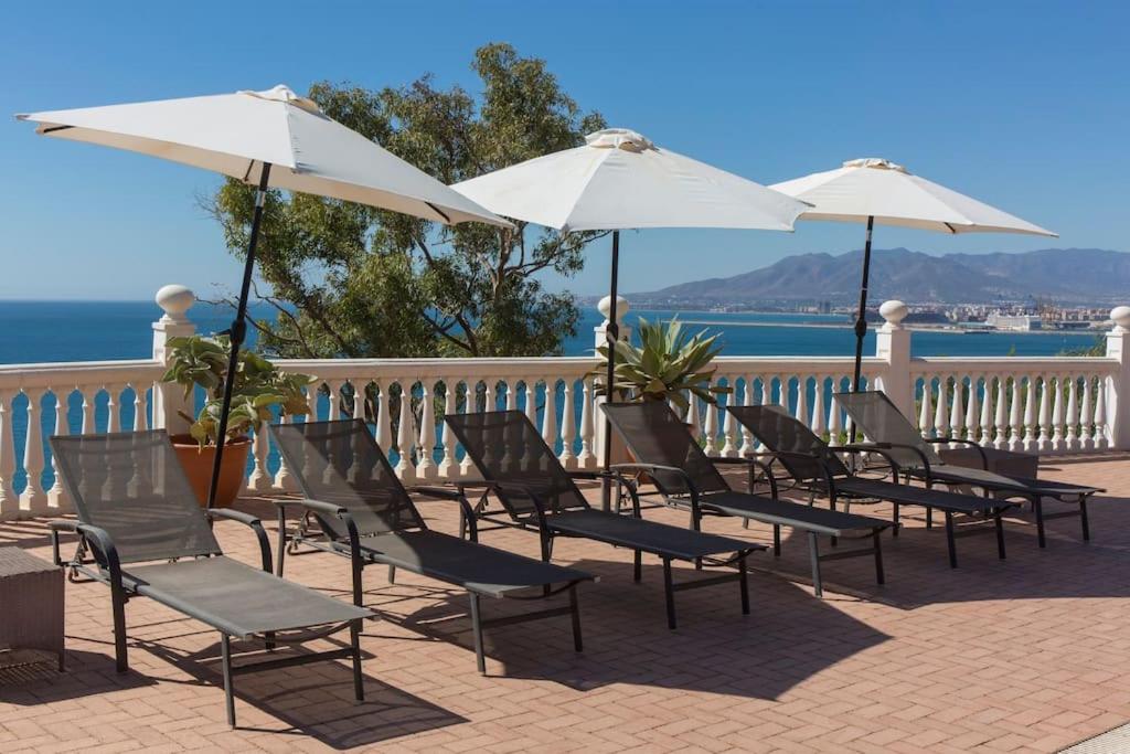 Andalusian villa on the sea and the bay of Malaga