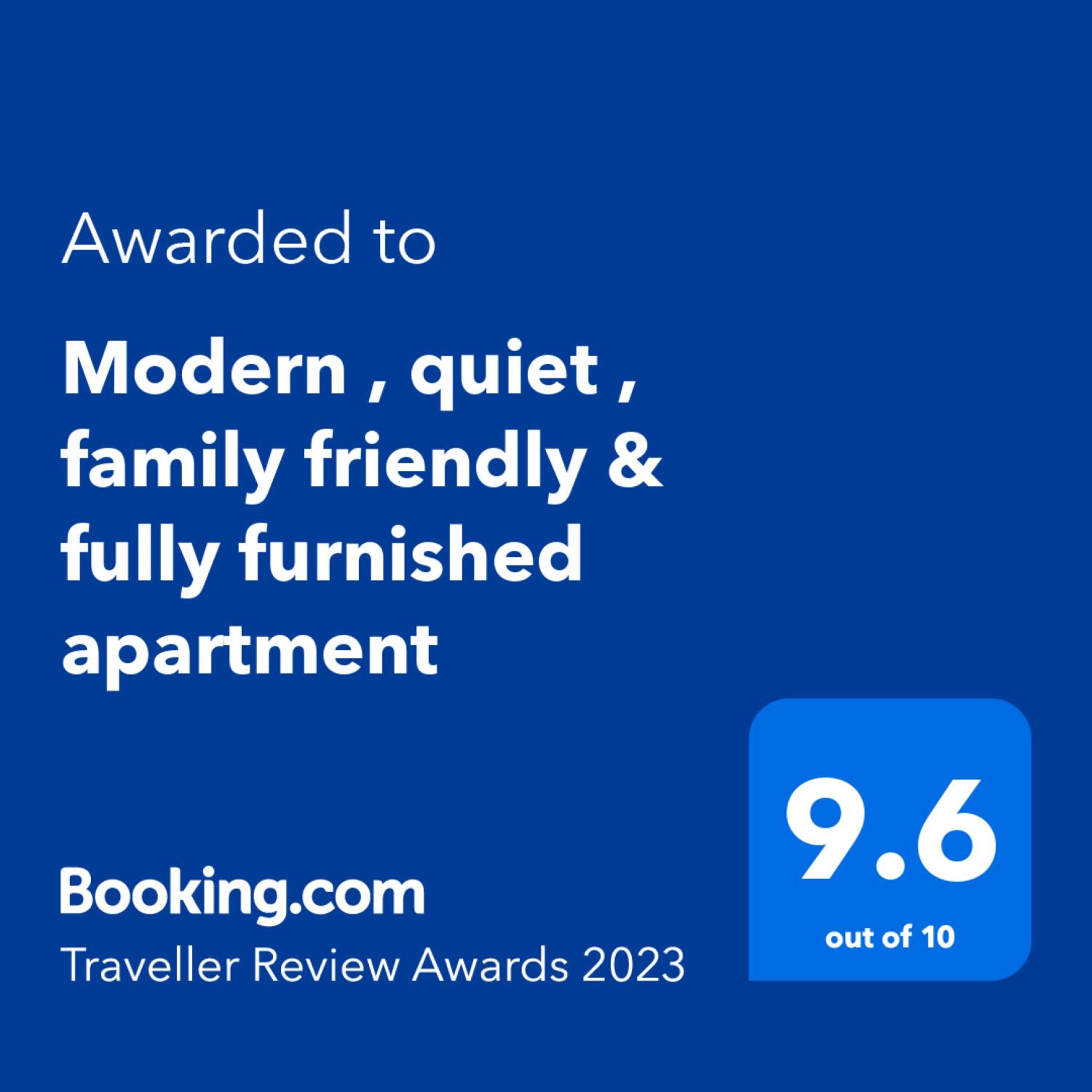 Modern , quiet , family friendly & fully furnished apartment