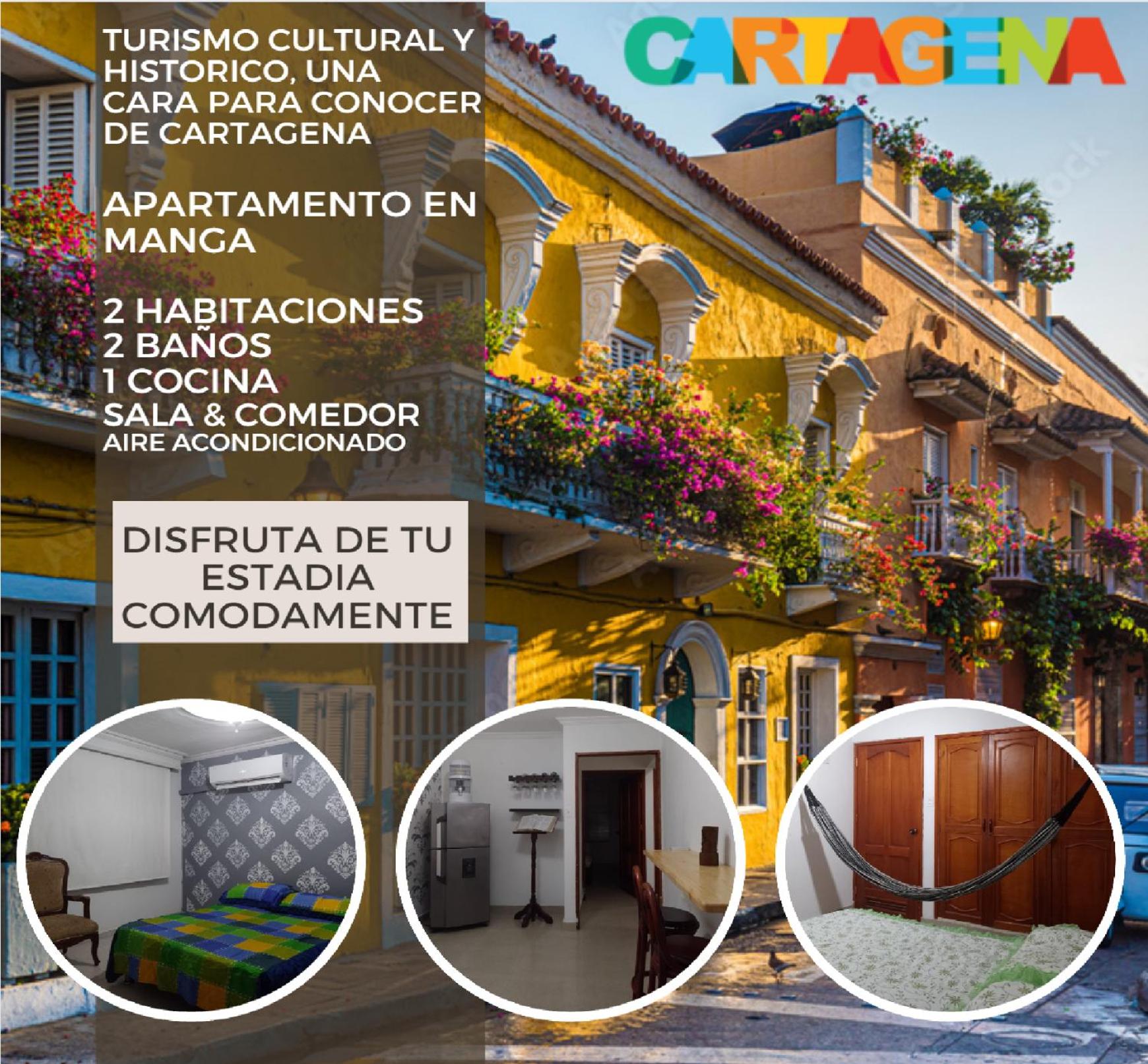 Cartagena Apartamento en Manga de 2 Habitaciones