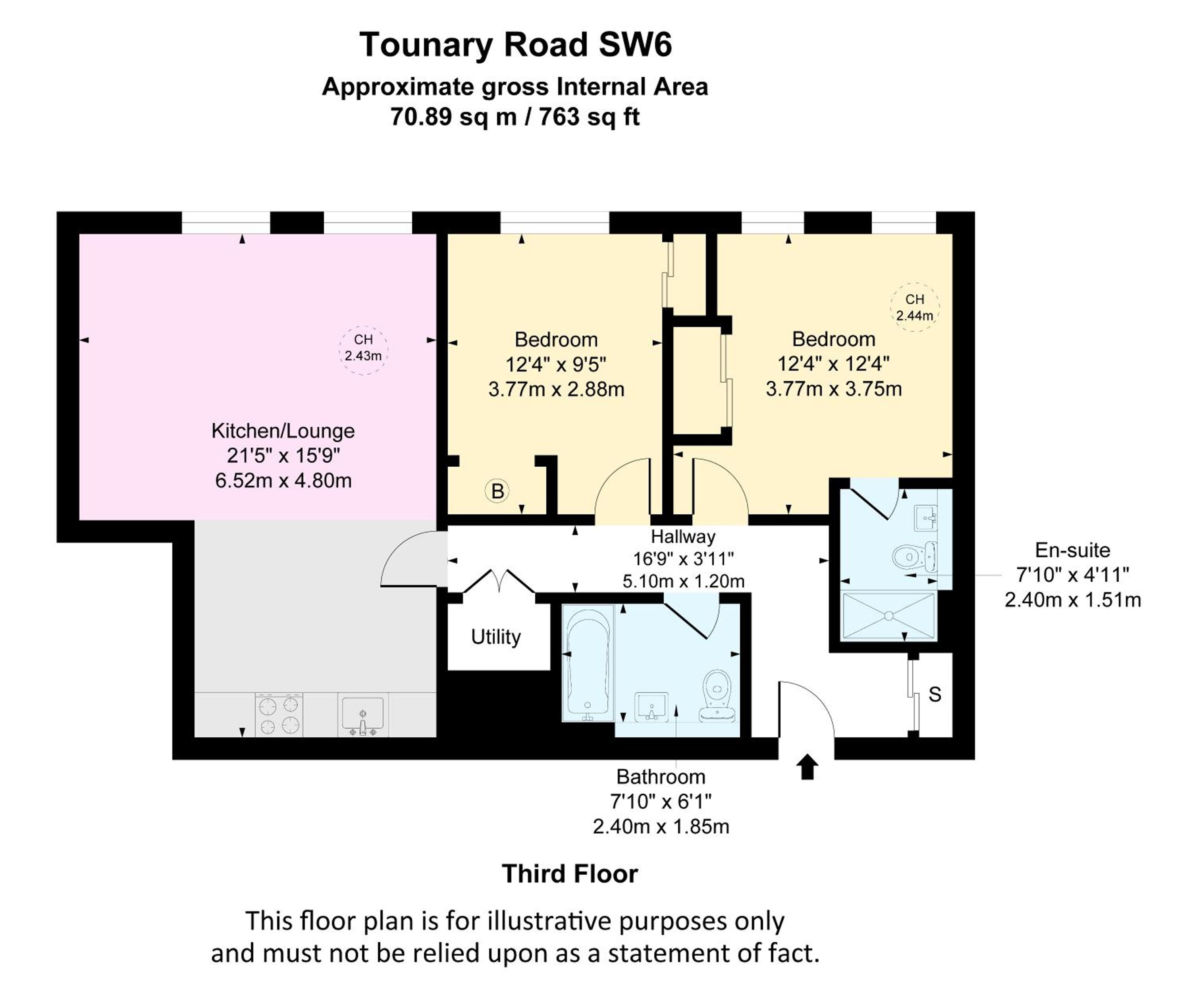 Modern 2 bedroom & 2 bathroom apartment in Fulham