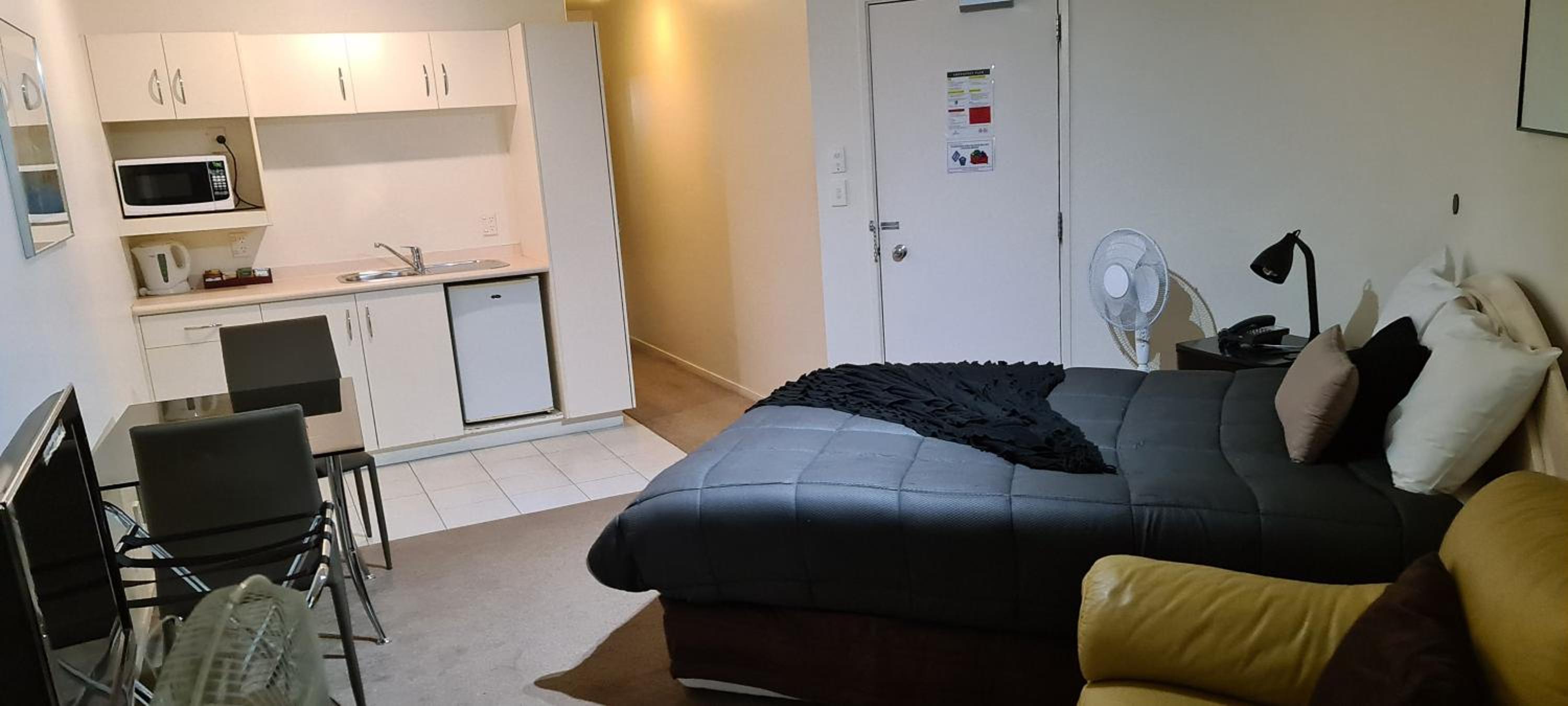 Oceanside Resort Internal Ground Floor Studio Unit Privately Owned in Mt Maunganui No External window or Air Conditioning view 5