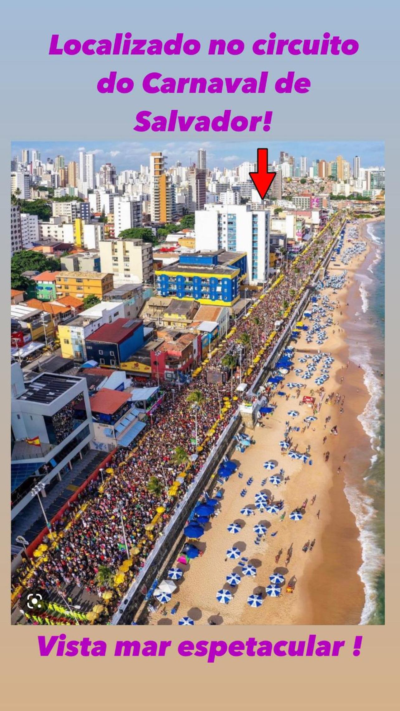 Belíssimo apartamento vista mar deslumbrante na Barra! Direto na praia e no circuito do Carnaval de Salvador.