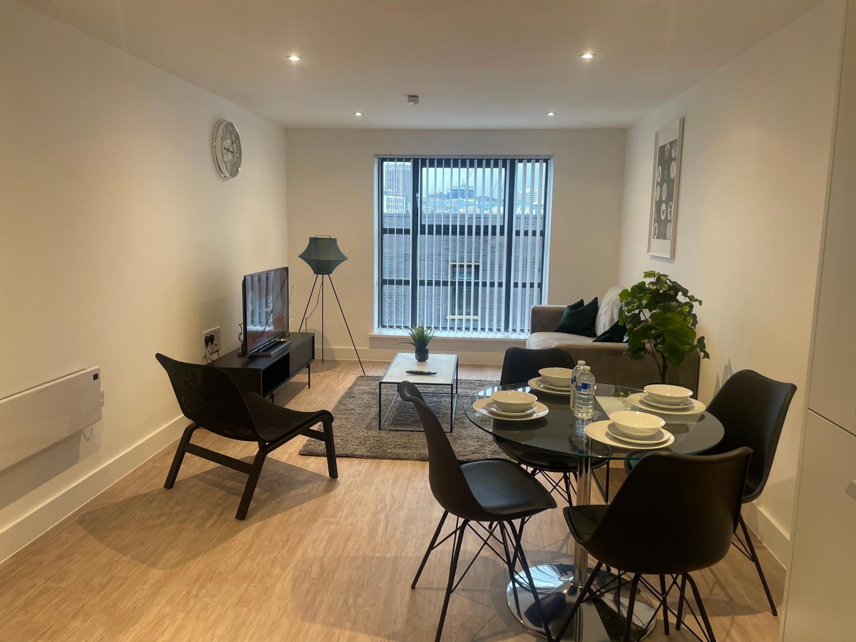 stylish modern one bed Apartment view 3