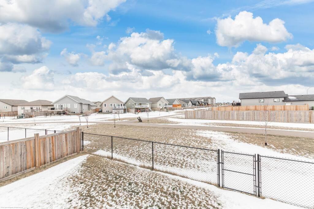 Modern House Fenced Back Yard BBQ Garage