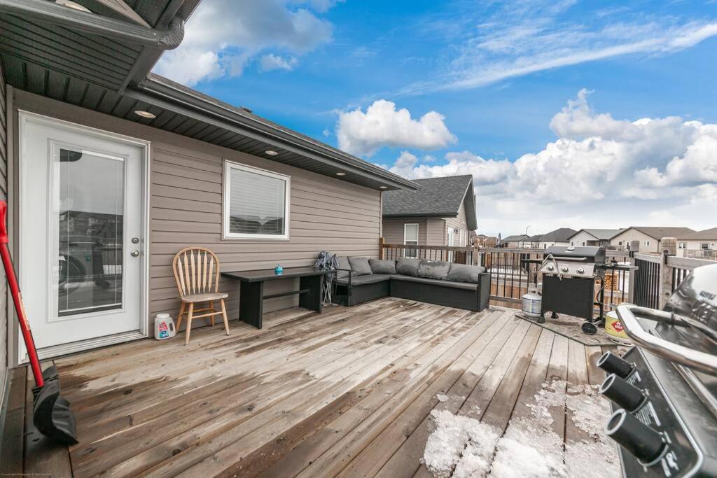 Modern House Fenced Back Yard BBQ Garage