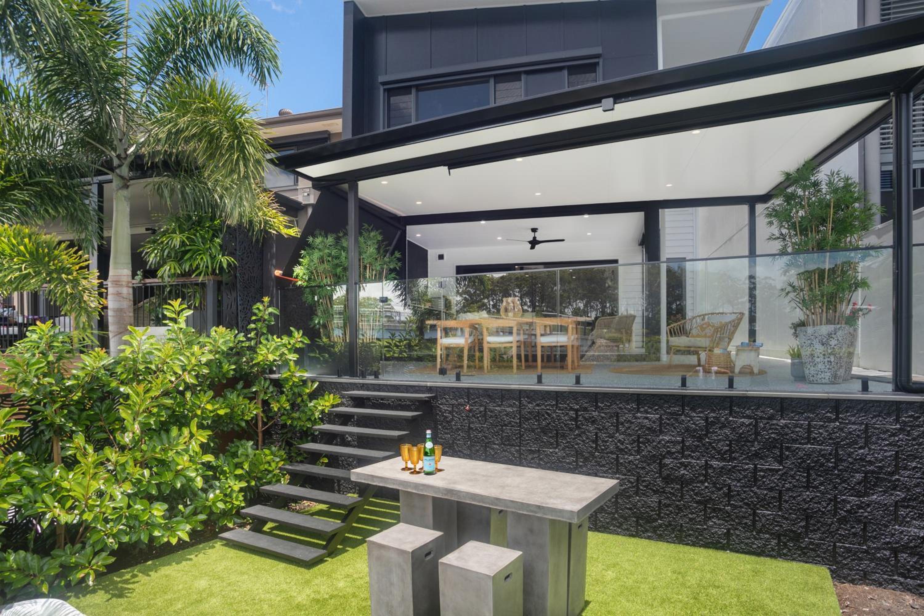 Executive, modern waterfront house