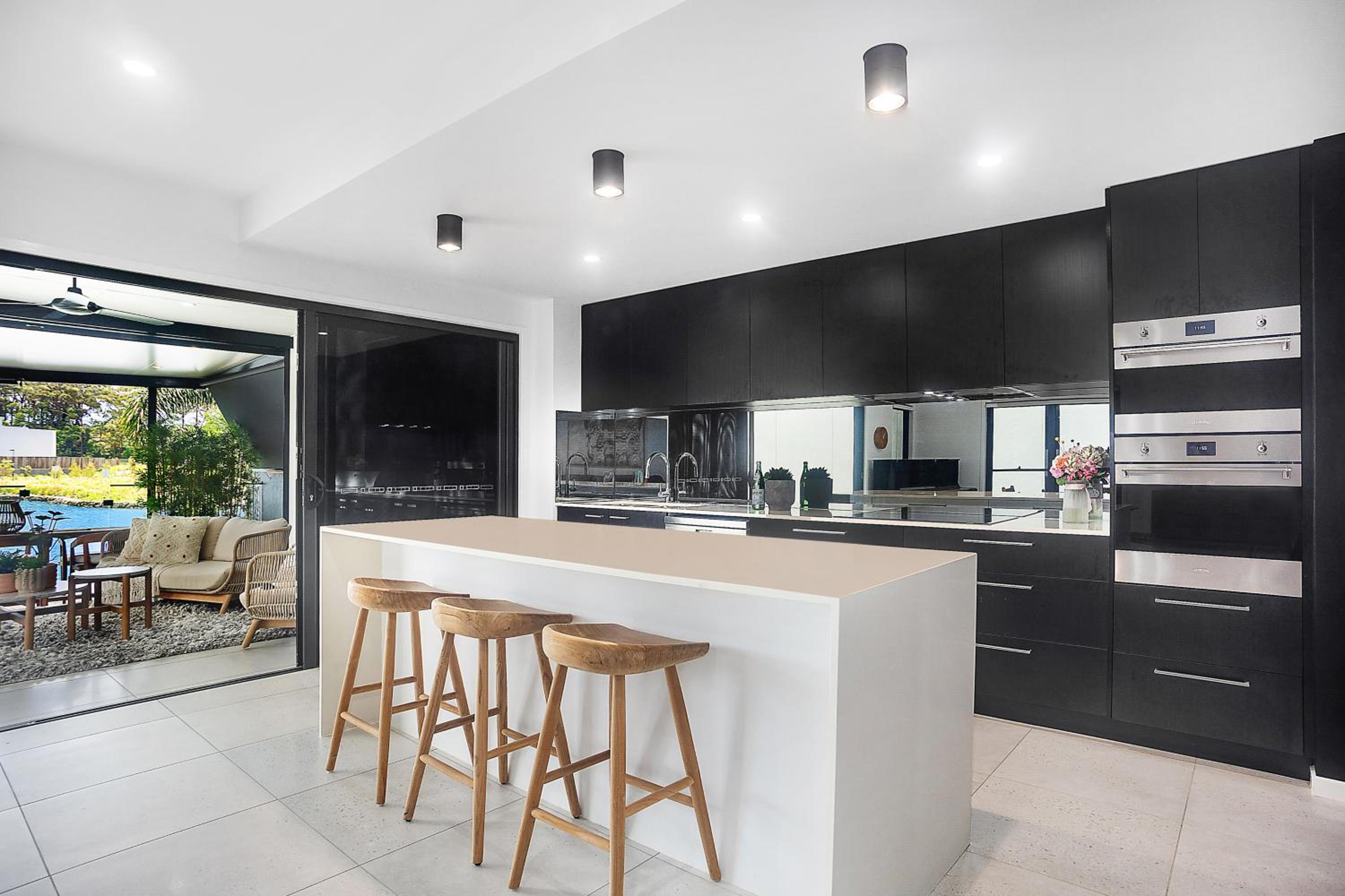 Executive, modern waterfront house