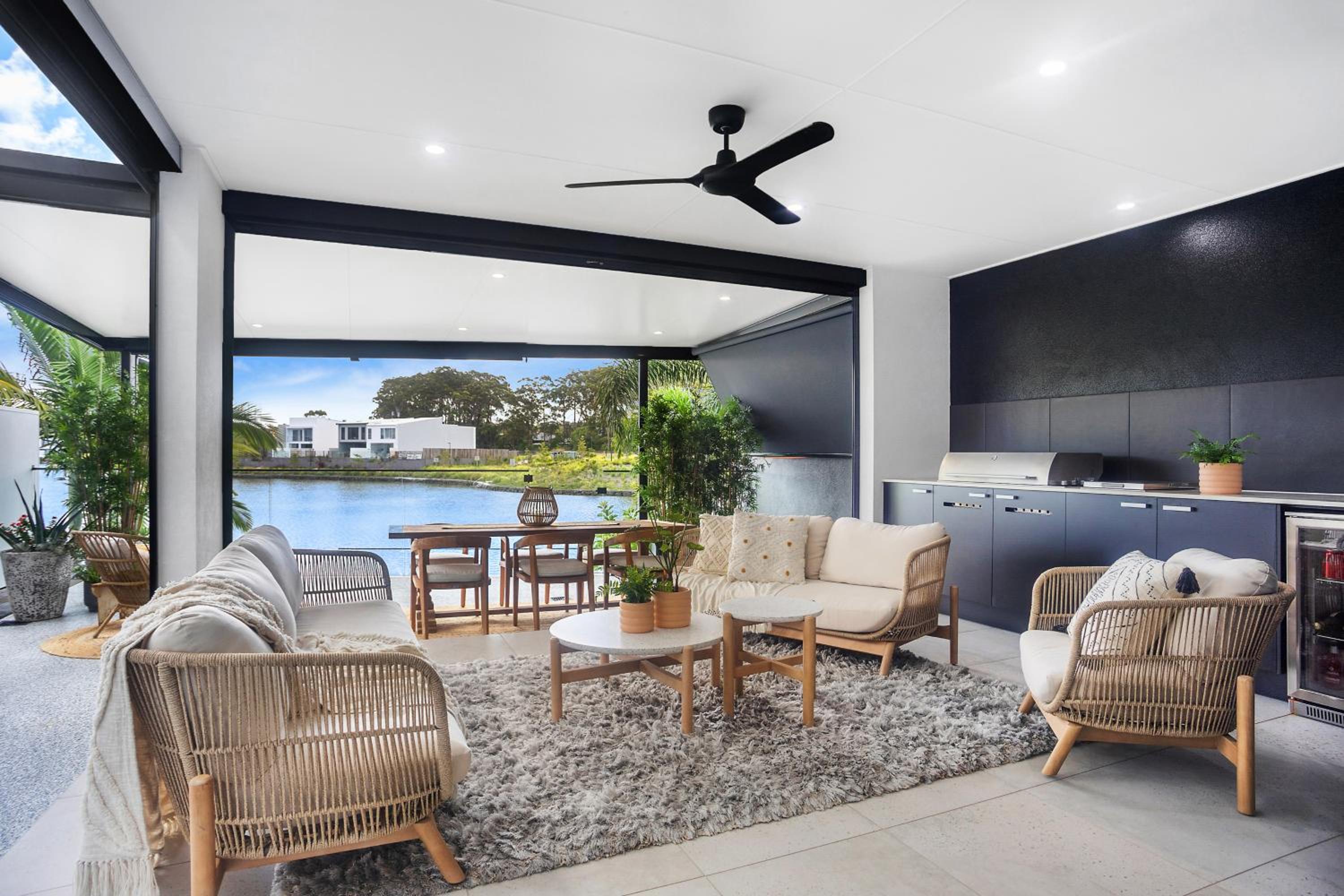 Executive, modern waterfront house