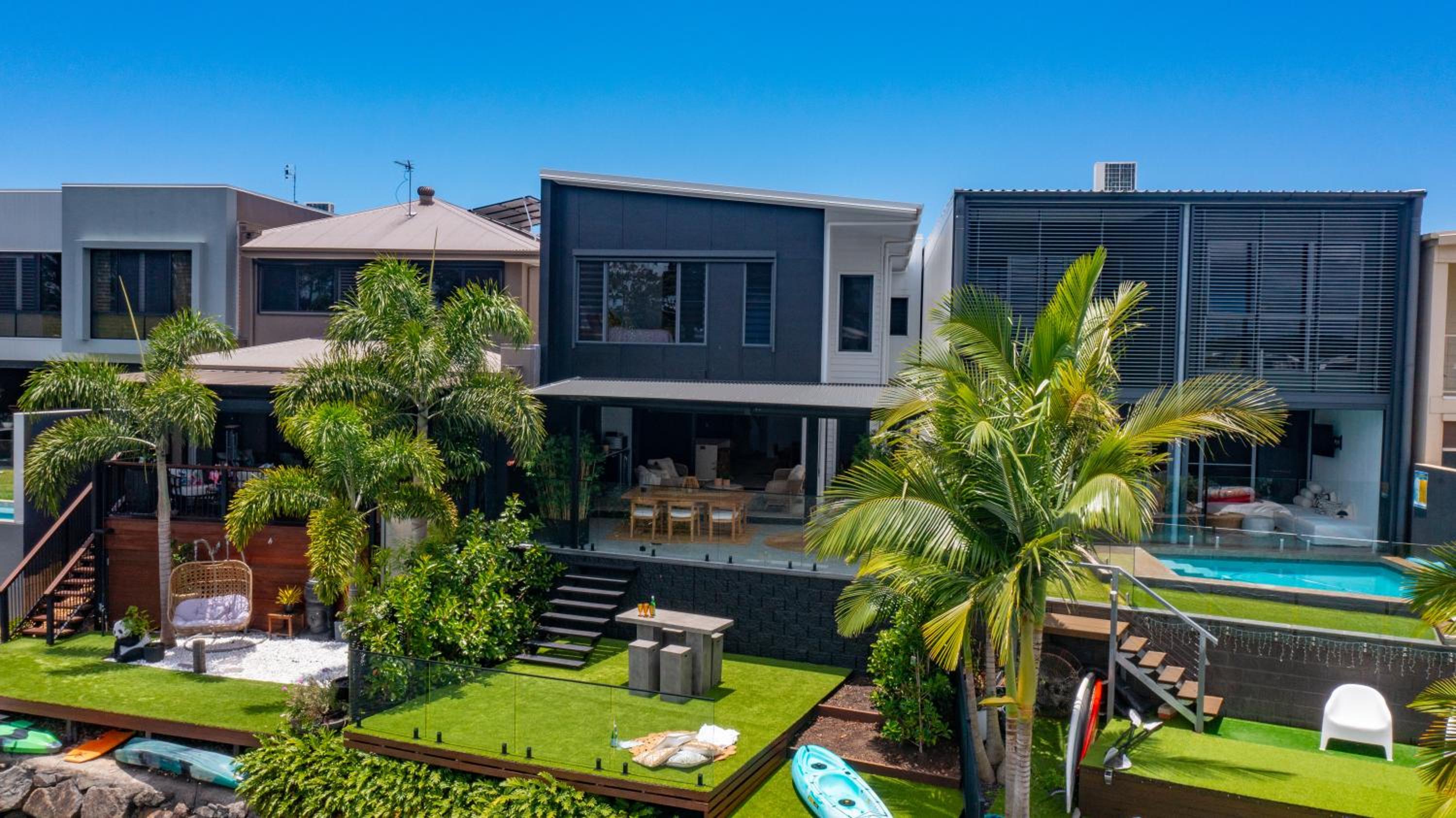 Executive, modern waterfront house