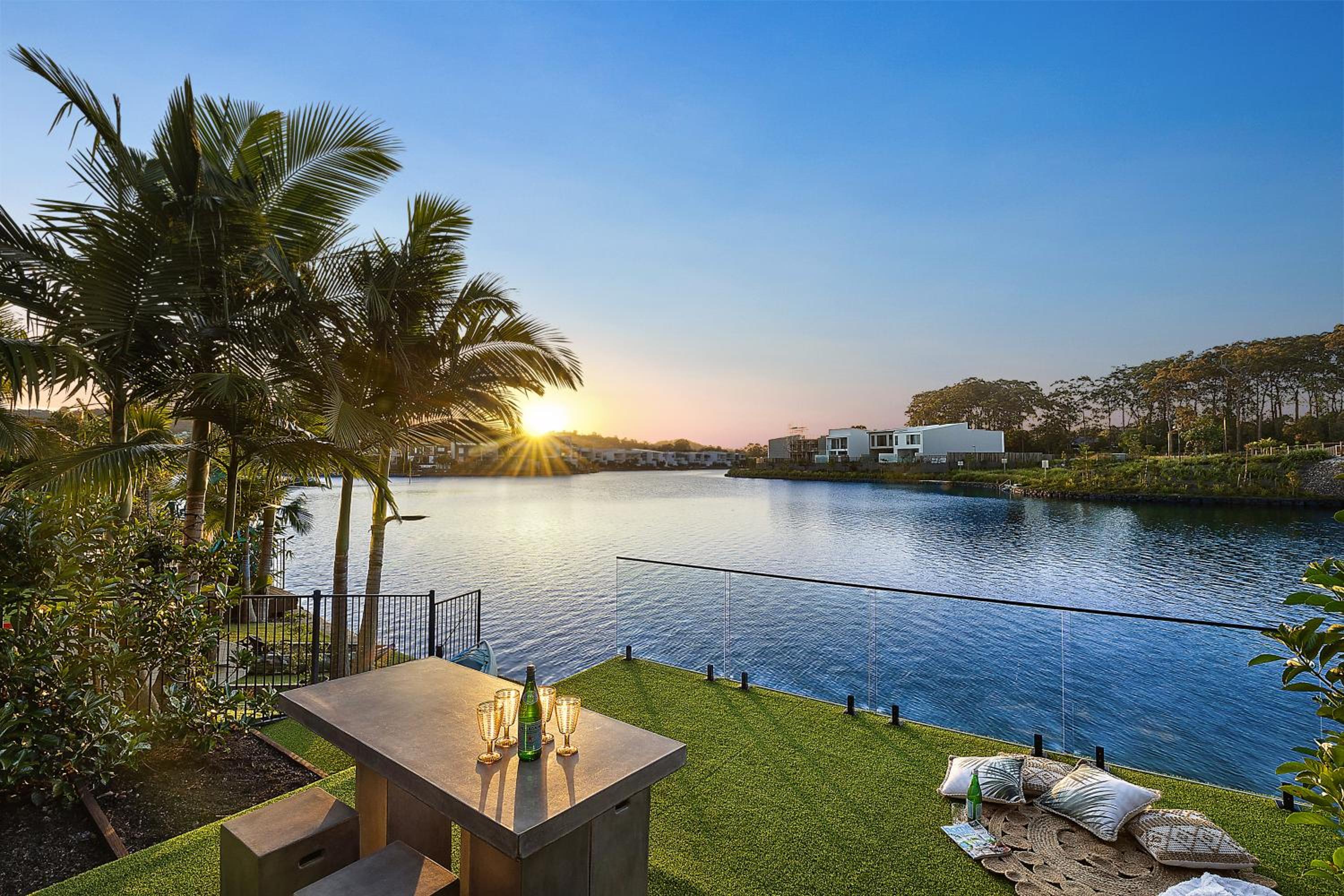 Executive, modern waterfront house