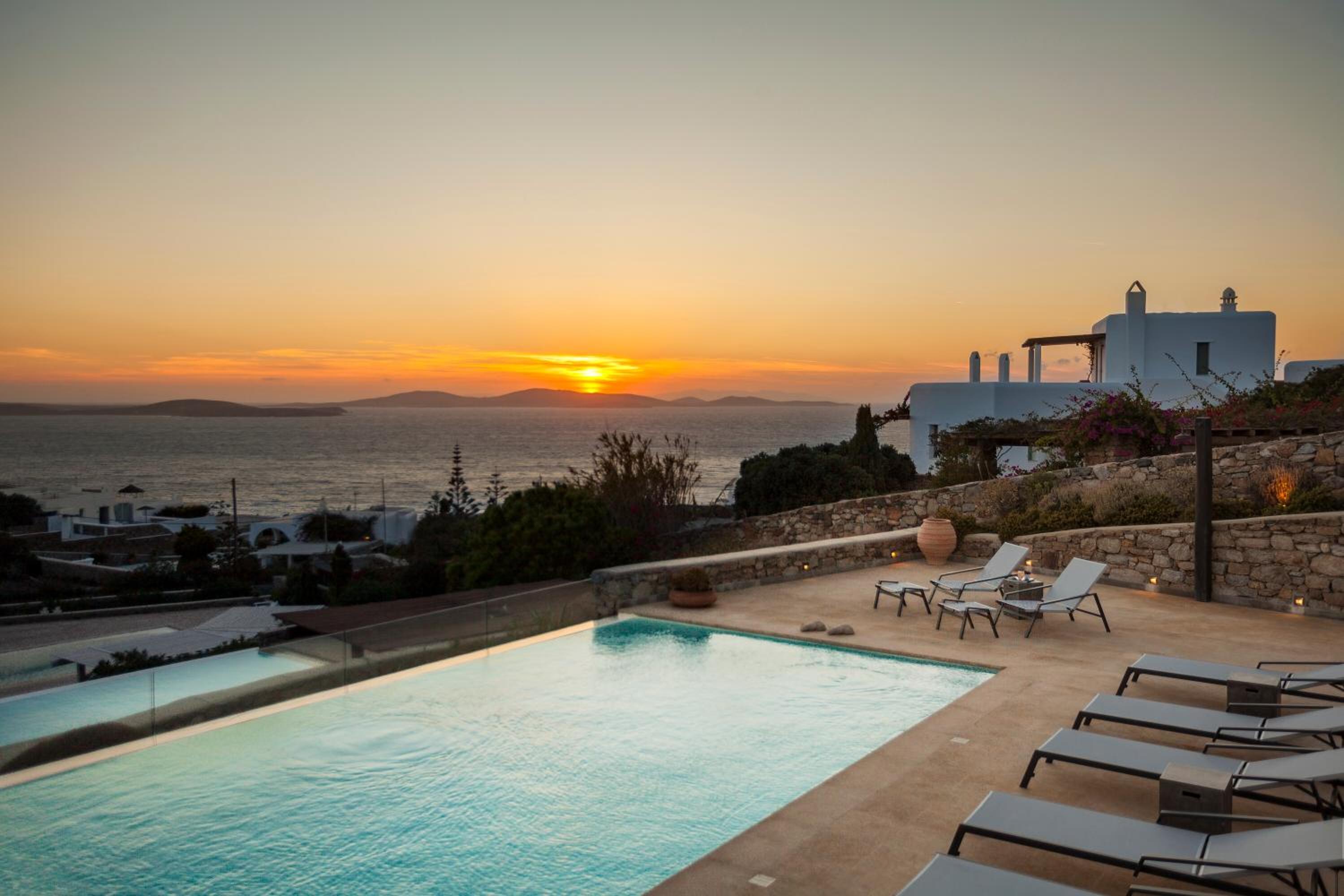 Newly built spectacular Sunset villa at St. John, Mykonos view 3