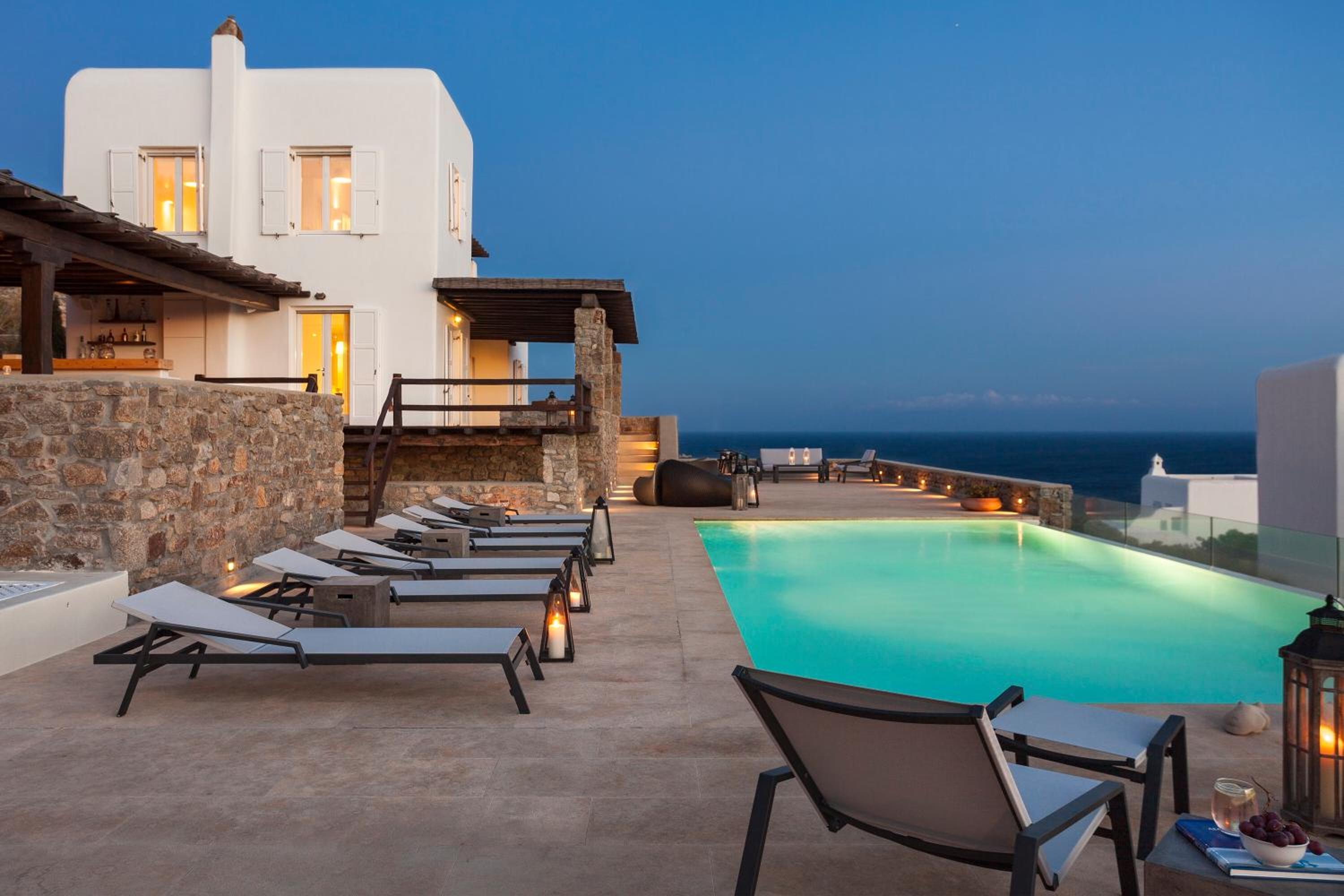 Newly built spectacular Sunset villa at St. John, Mykonos view 2