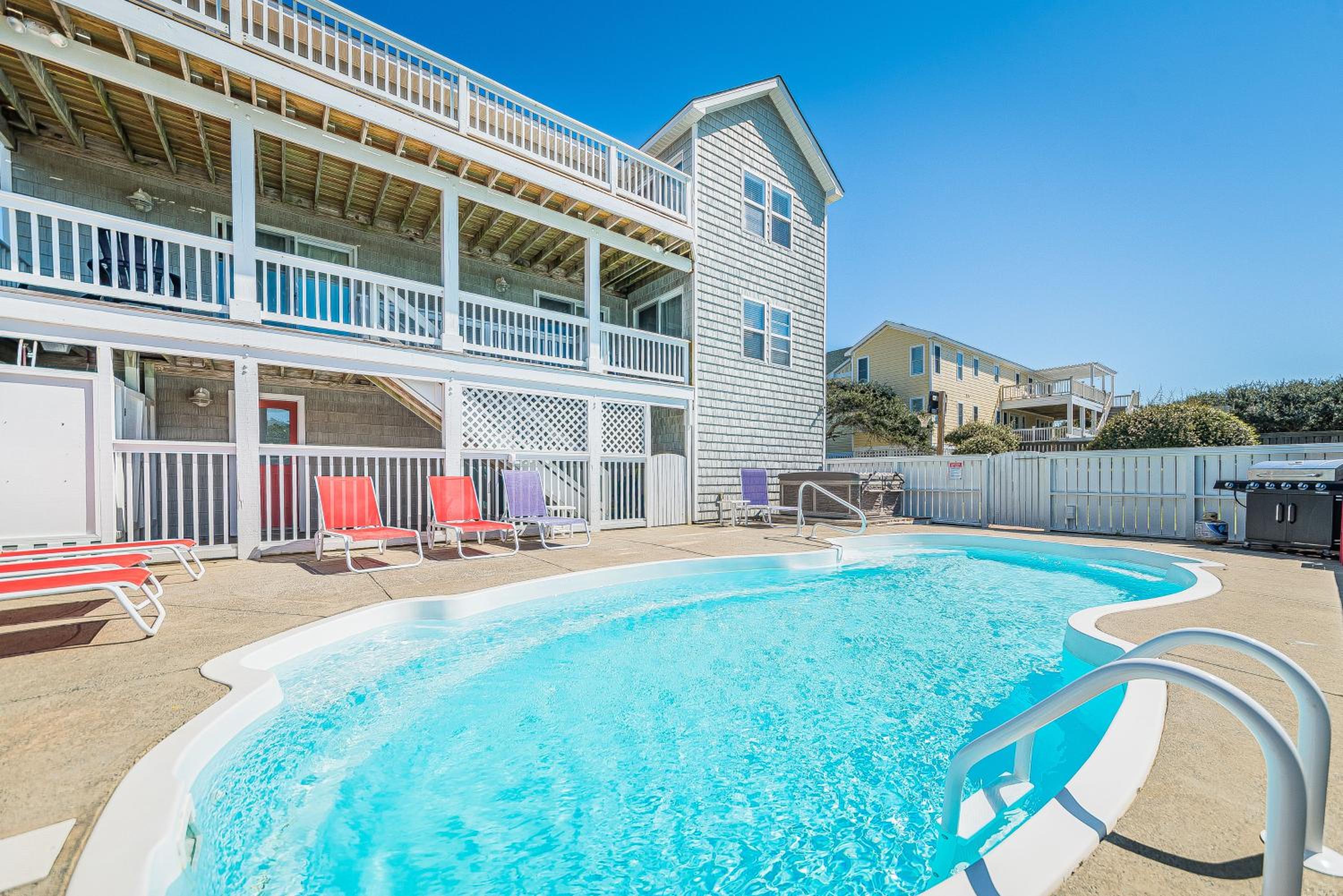 Clam I Am - Southern Shores, Beach 90 Yds, Ocean View, Elevator, Pool, Hot Tub, Pool Table, Foosball, Pets OK view 2