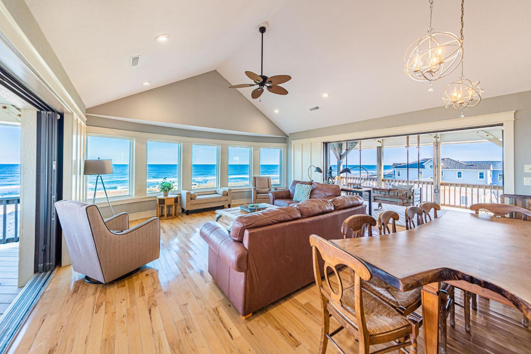 Outside-In - S Nags Head MP 18.5, Luxury Oceanfront, Elevator, Pool, Cabana, Home Theatre, Pets OK