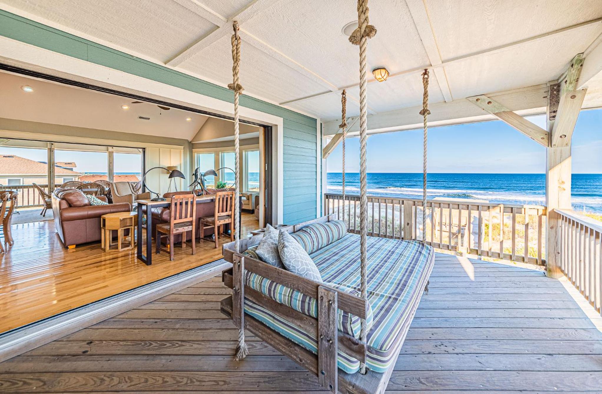 Outside-In - S Nags Head MP 18.5, Luxury Oceanfront, Elevator, Pool, Cabana, Home Theatre, Pets OK