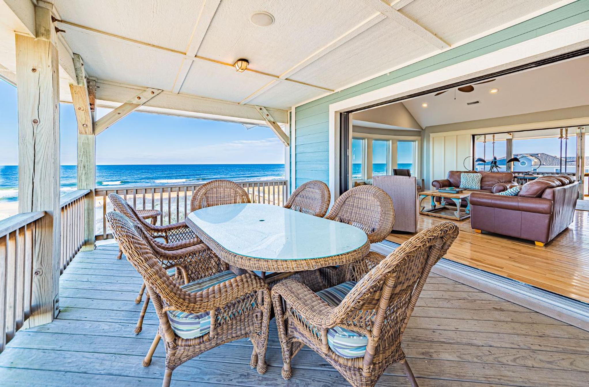 Outside-In - S Nags Head MP 18.5, Luxury Oceanfront, Elevator, Pool, Cabana, Home Theatre, Pets OK