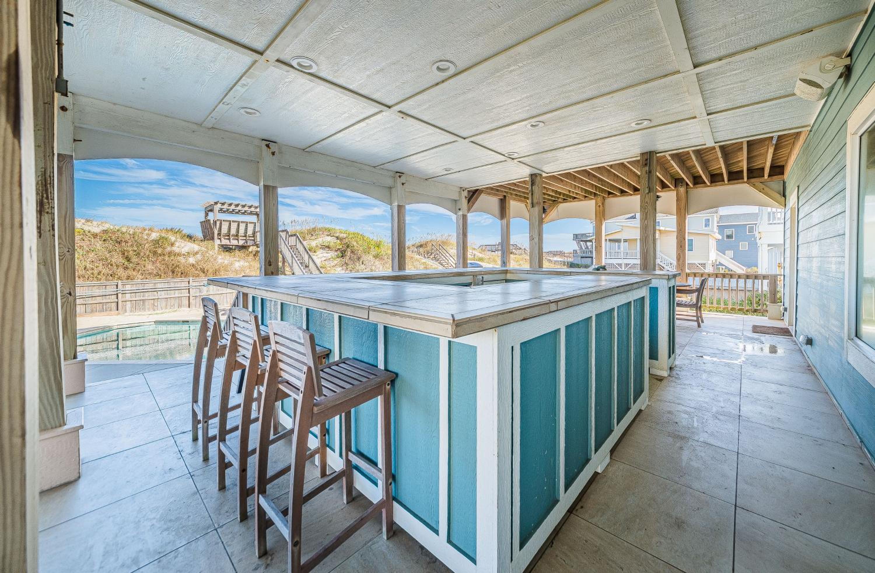 Outside-In - S Nags Head MP 18.5, Luxury Oceanfront, Elevator, Pool, Cabana, Home Theatre, Pets OK
