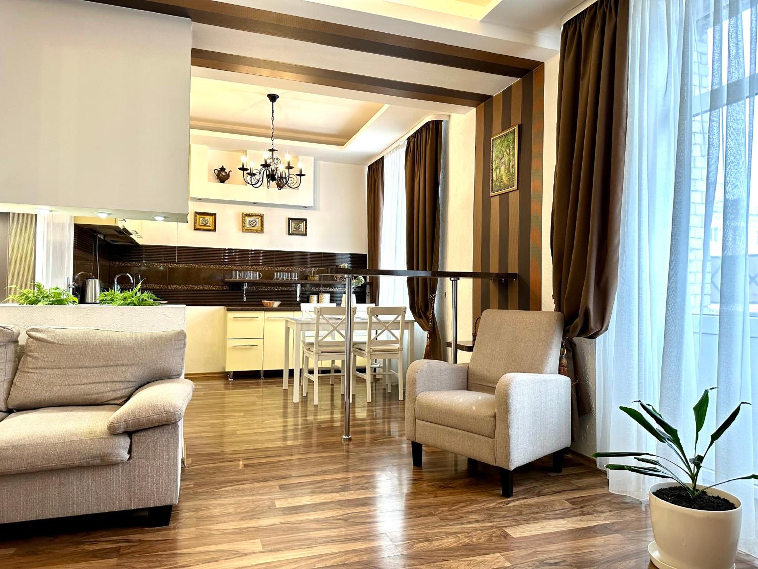Lux apartments in the city center with a coffee machine, view of a theater, near Zlata Plaza view 3