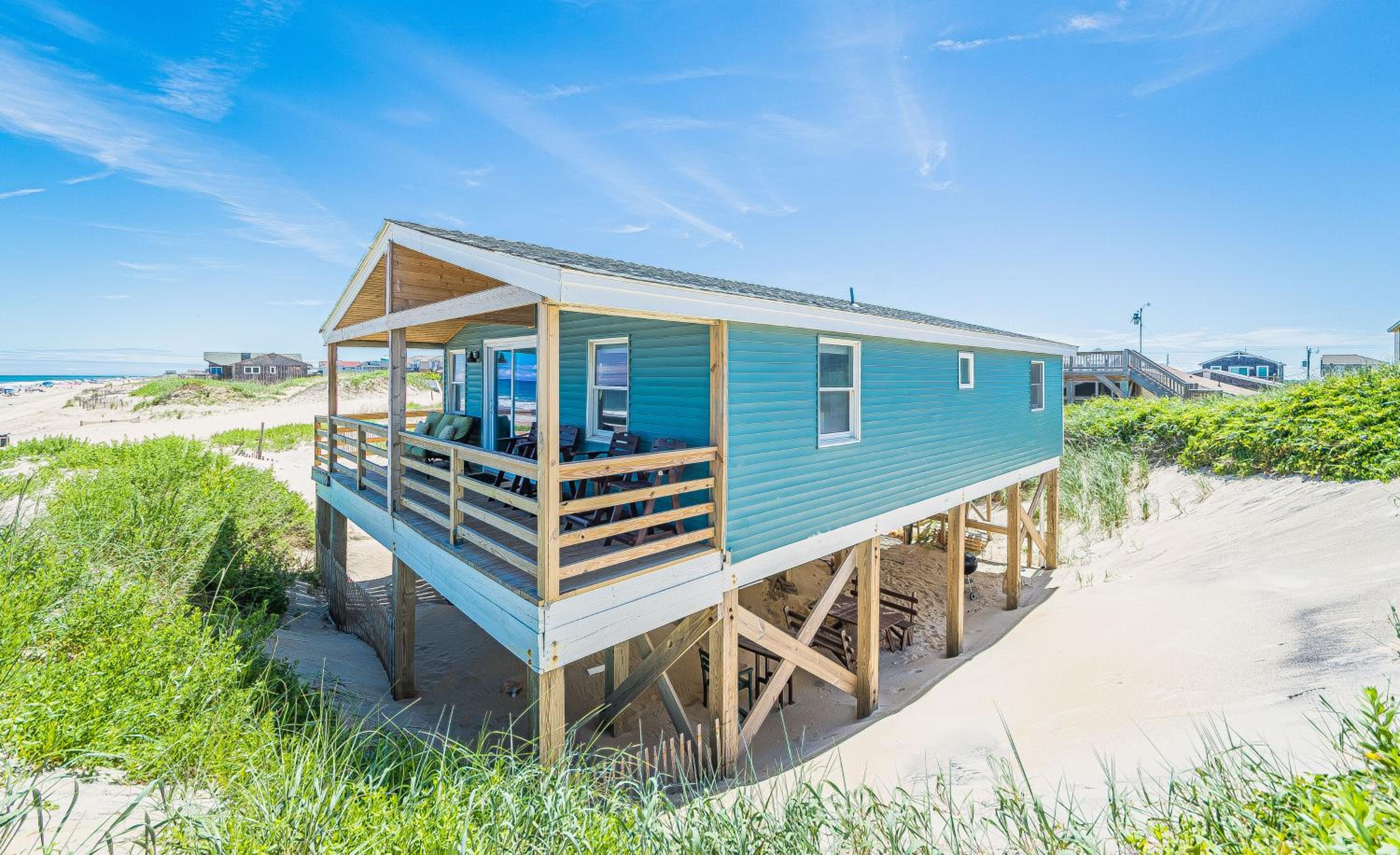 Primrose Cottage - S Nags Head MP 19, Oceanfront, Steps to the Water, Well Equipped, Pets OK