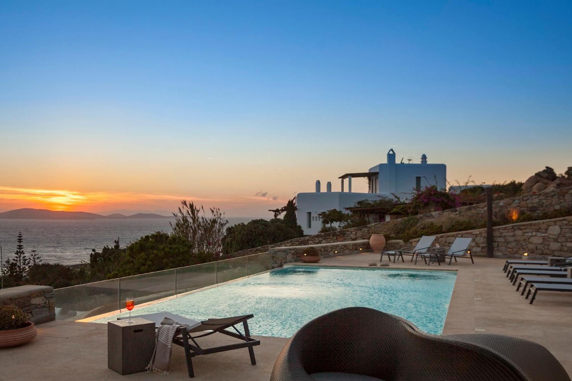 Newly built spectacular Sunset villa at St. John, Mykonos view 5