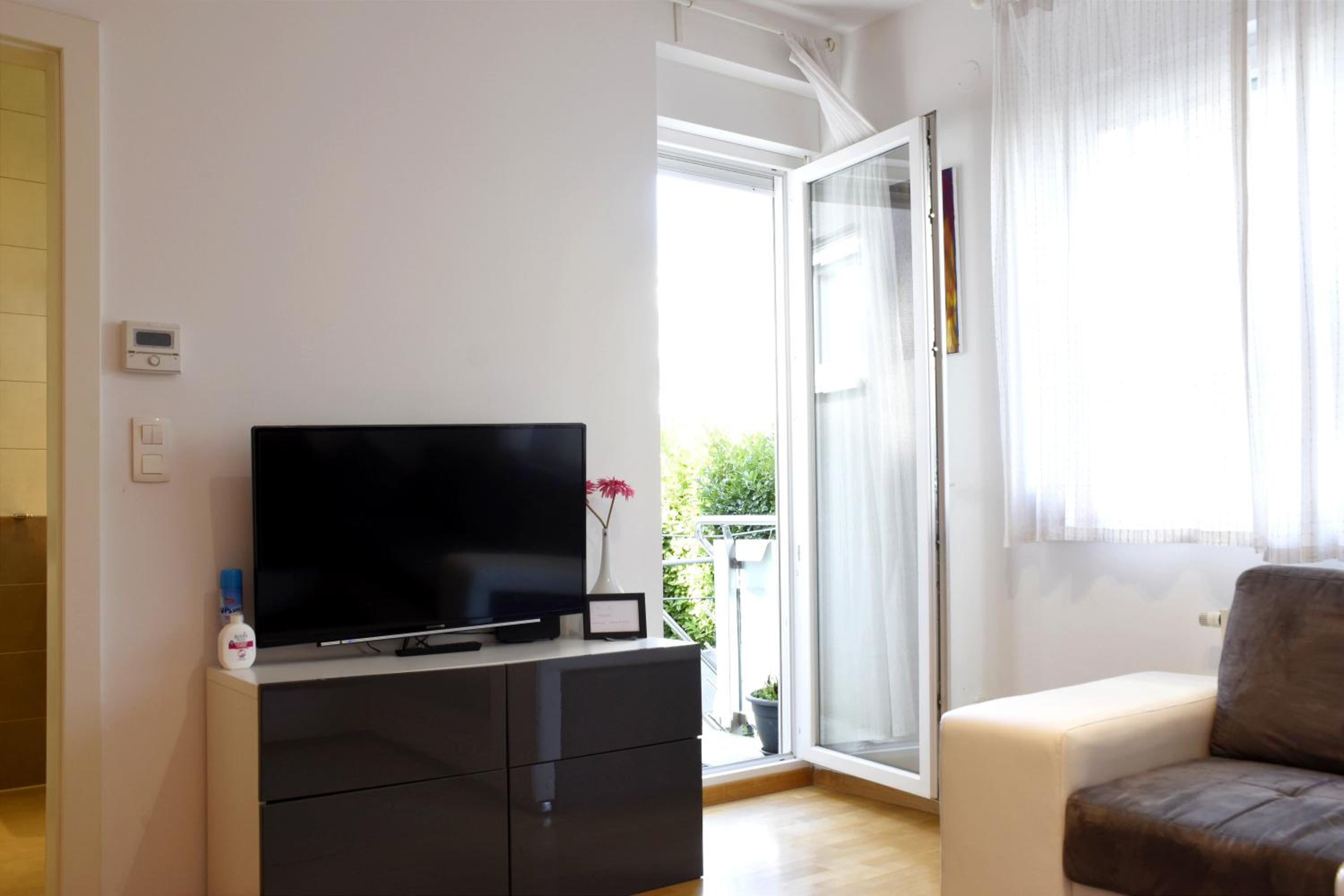 Barbara en Zagreb — hotel room