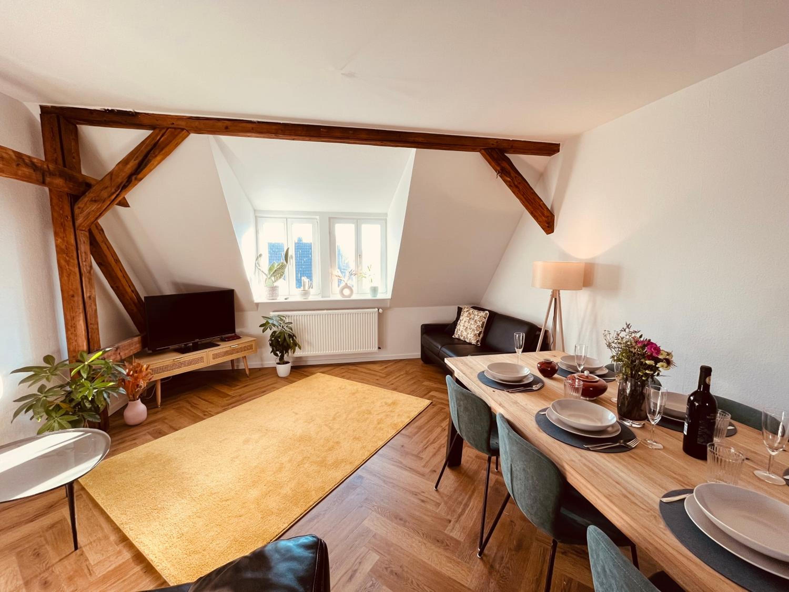 Jugendstil-Altbauwohnung mit Dachterrasse direkt an der Karlsaue