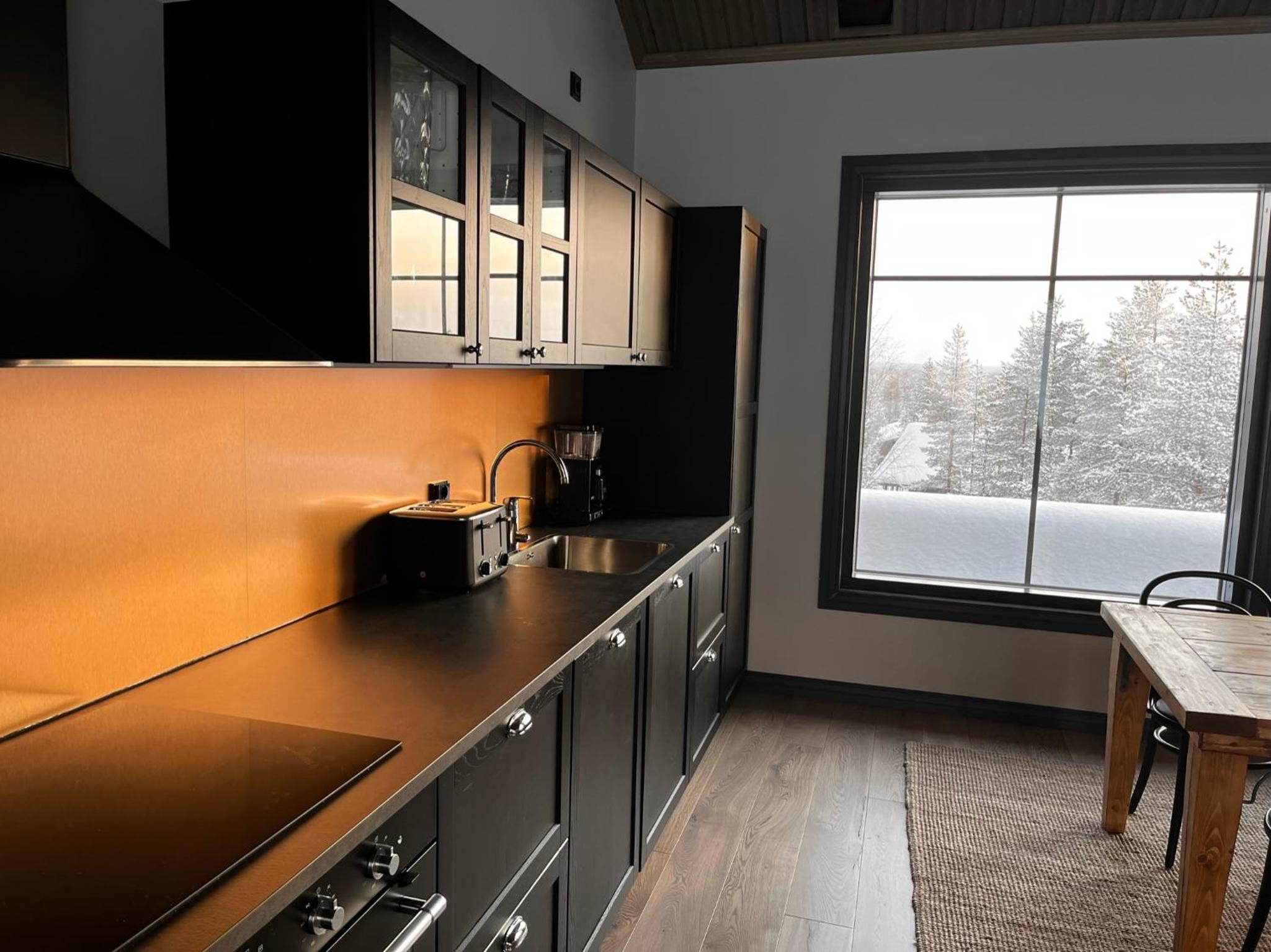 Porthos Ski-in Lodge with private hot tub and sauna in Lapland