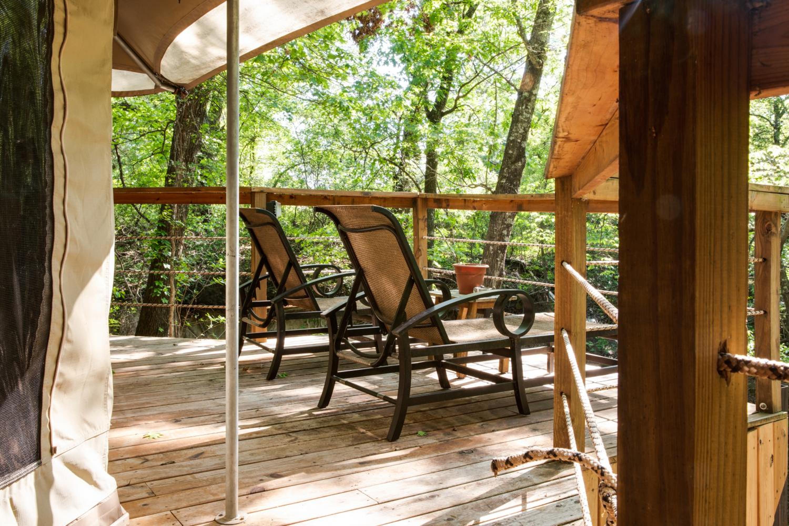 Luxurious African tent wwaterfall on the Brazos River! 350 acres! Tubing! Petting Zoo! view 3