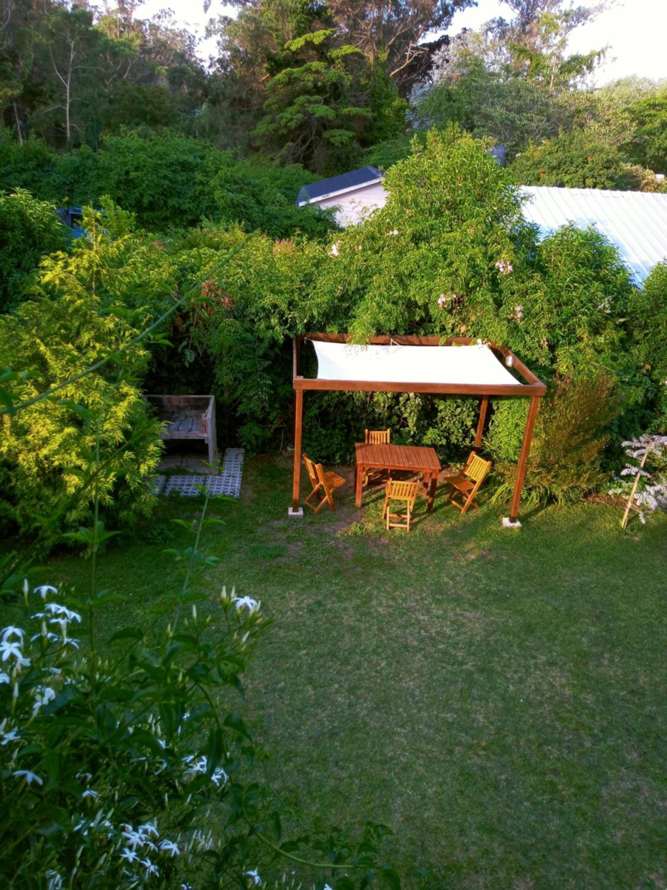 casita moderna frente al bosque