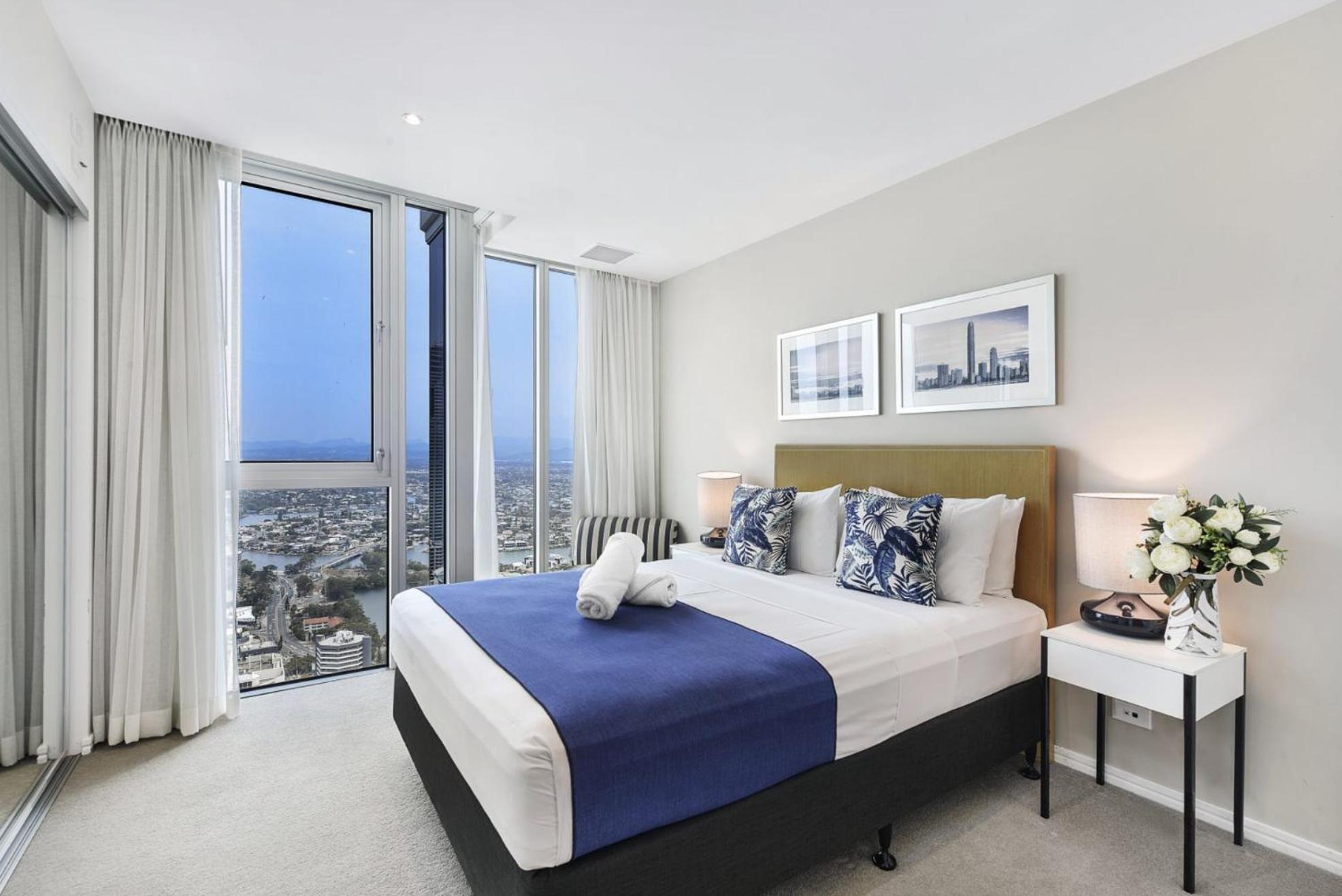 49th Floor Apartment with Ocean and Skyline Views sitting above the Hilton Hotel